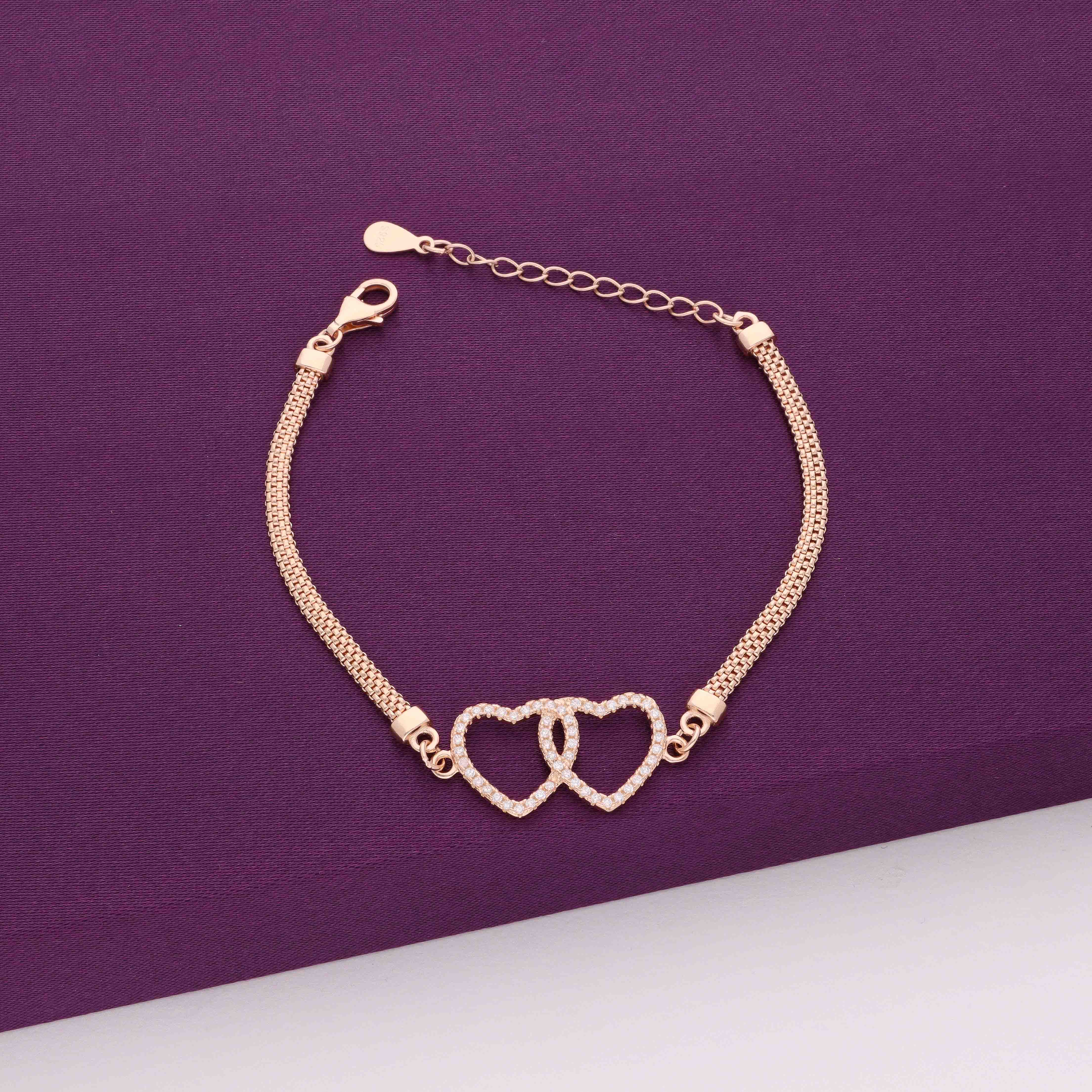 A Duet of Hearts Silver Bracelet - Image 2