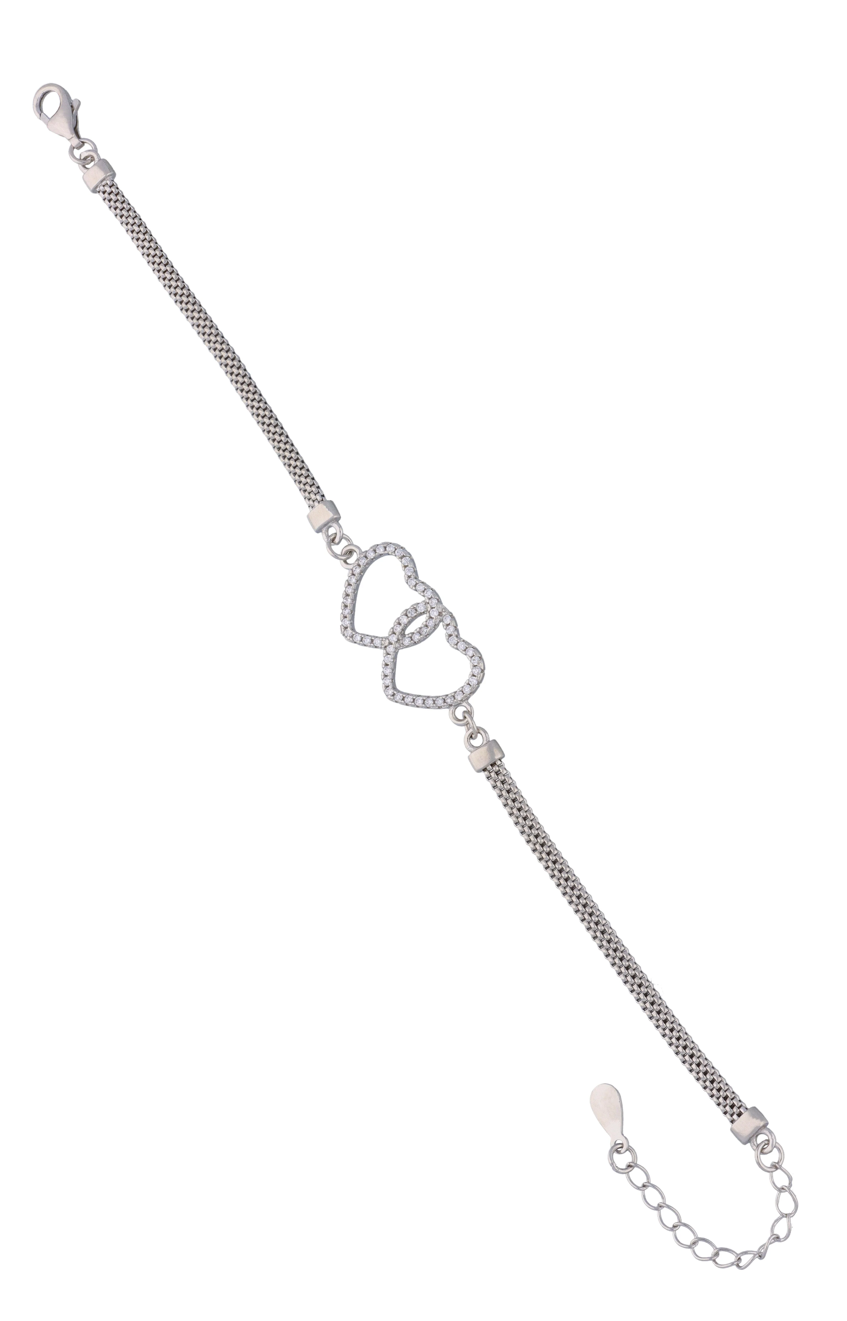 A Duet of Hearts Silver Bracelet - Image 3
