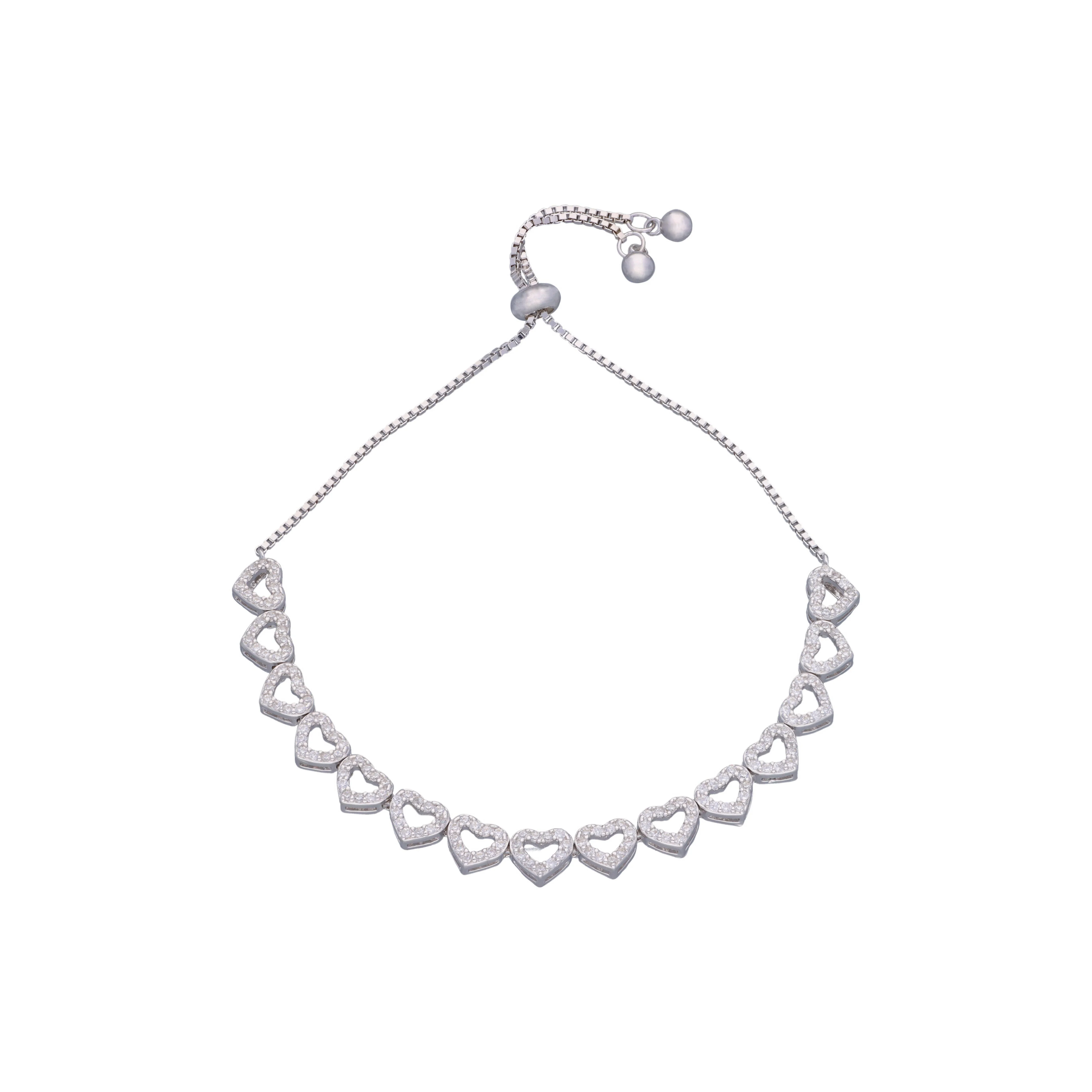 The Band of Hearts Silver Chain Bracelet - Image 5
