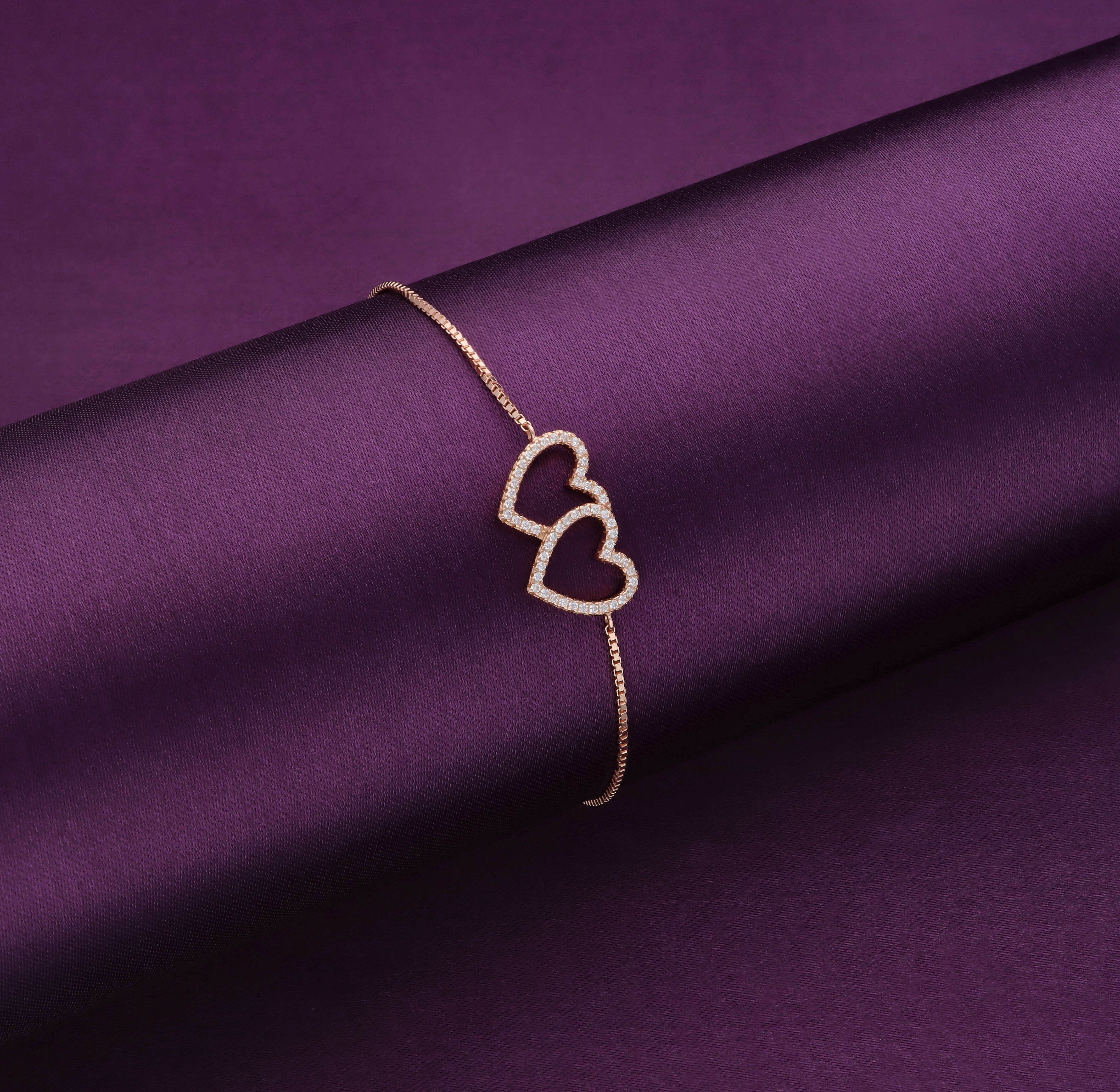 Twinning Hearts Silver Link Bracelet - Image 4