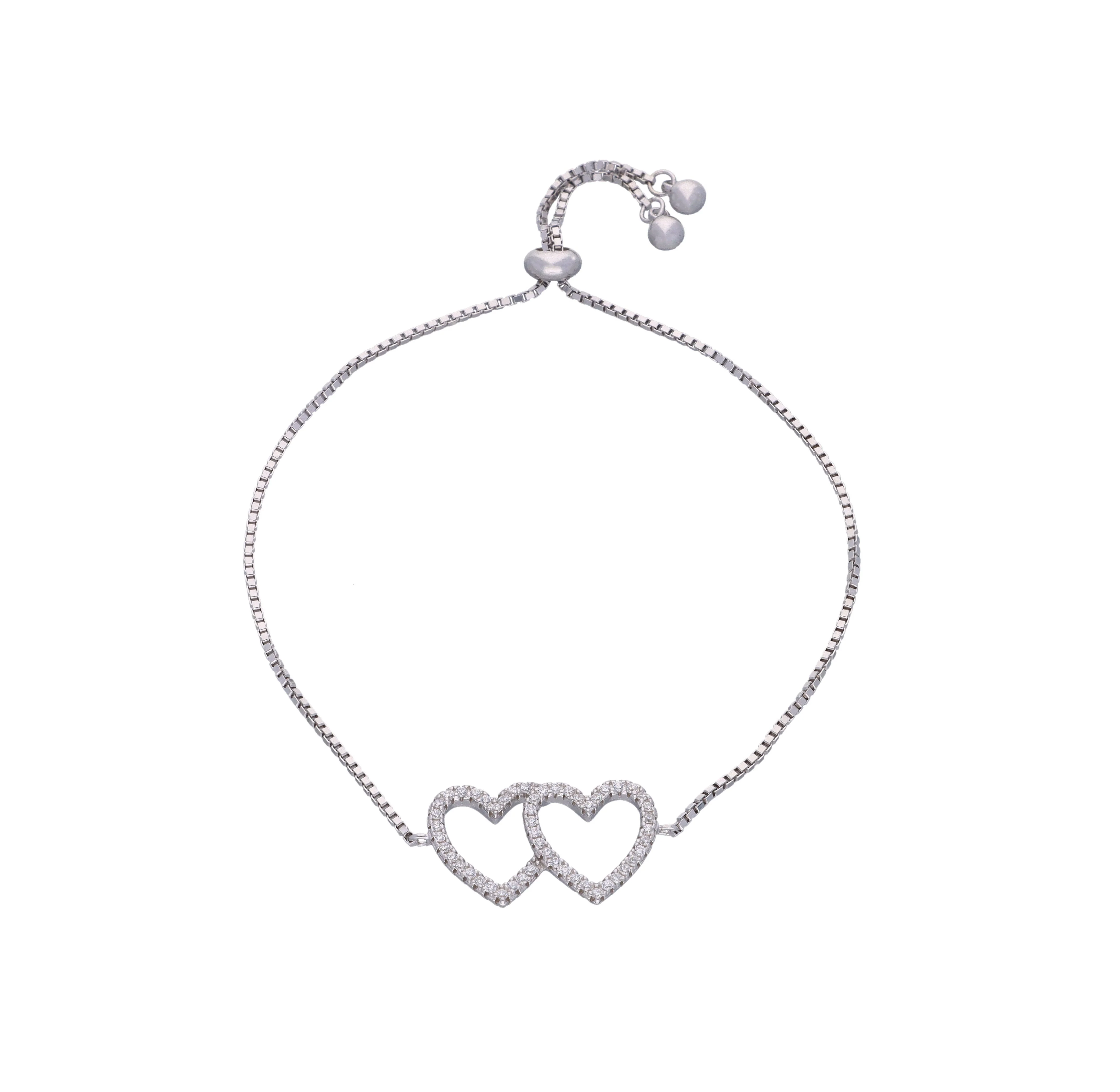 Twinning Hearts Silver Link Bracelet - Image 5