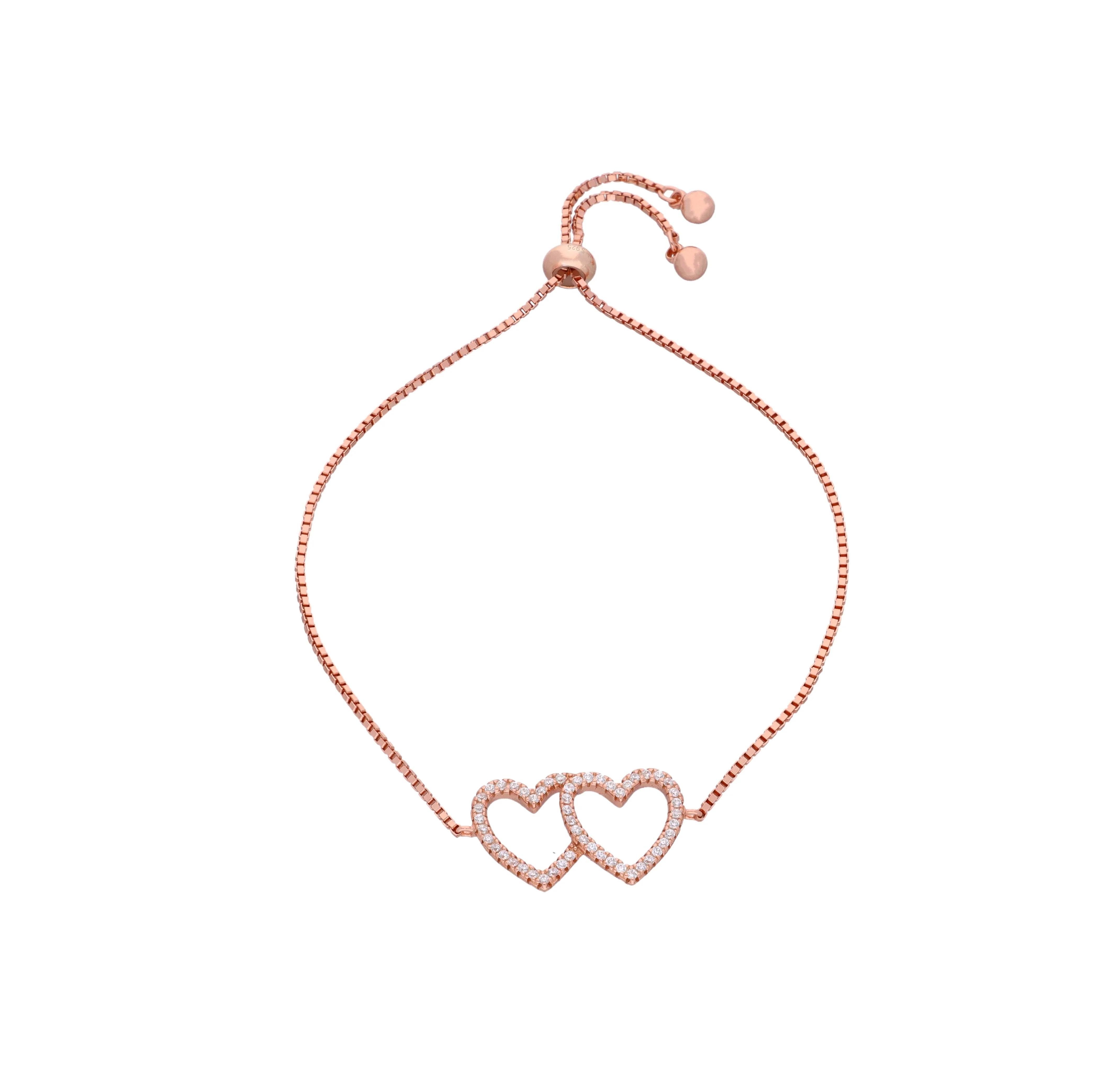Twinning Hearts Silver Link Bracelet - Image 6