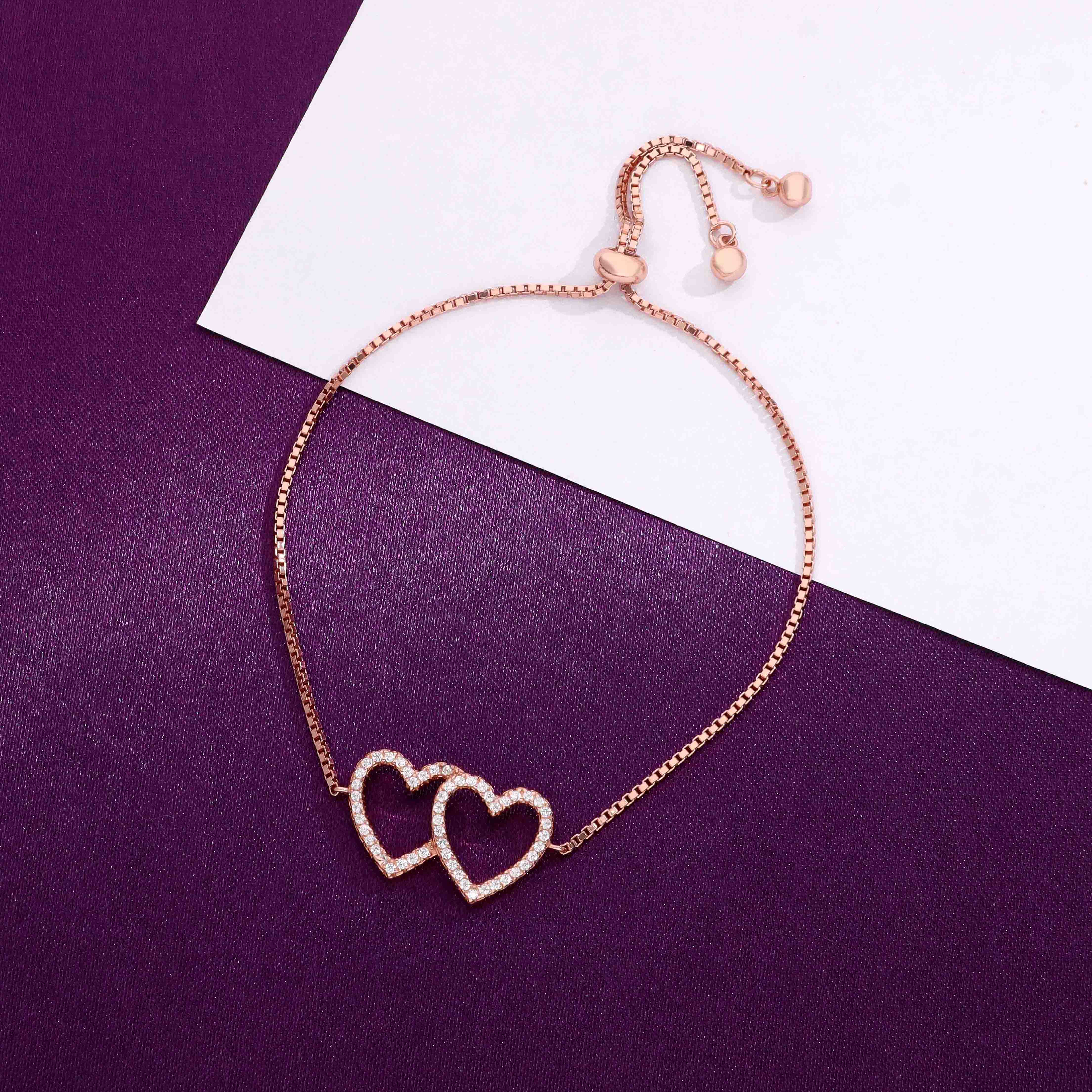 Twinning Hearts Silver Link Bracelet - Image 8