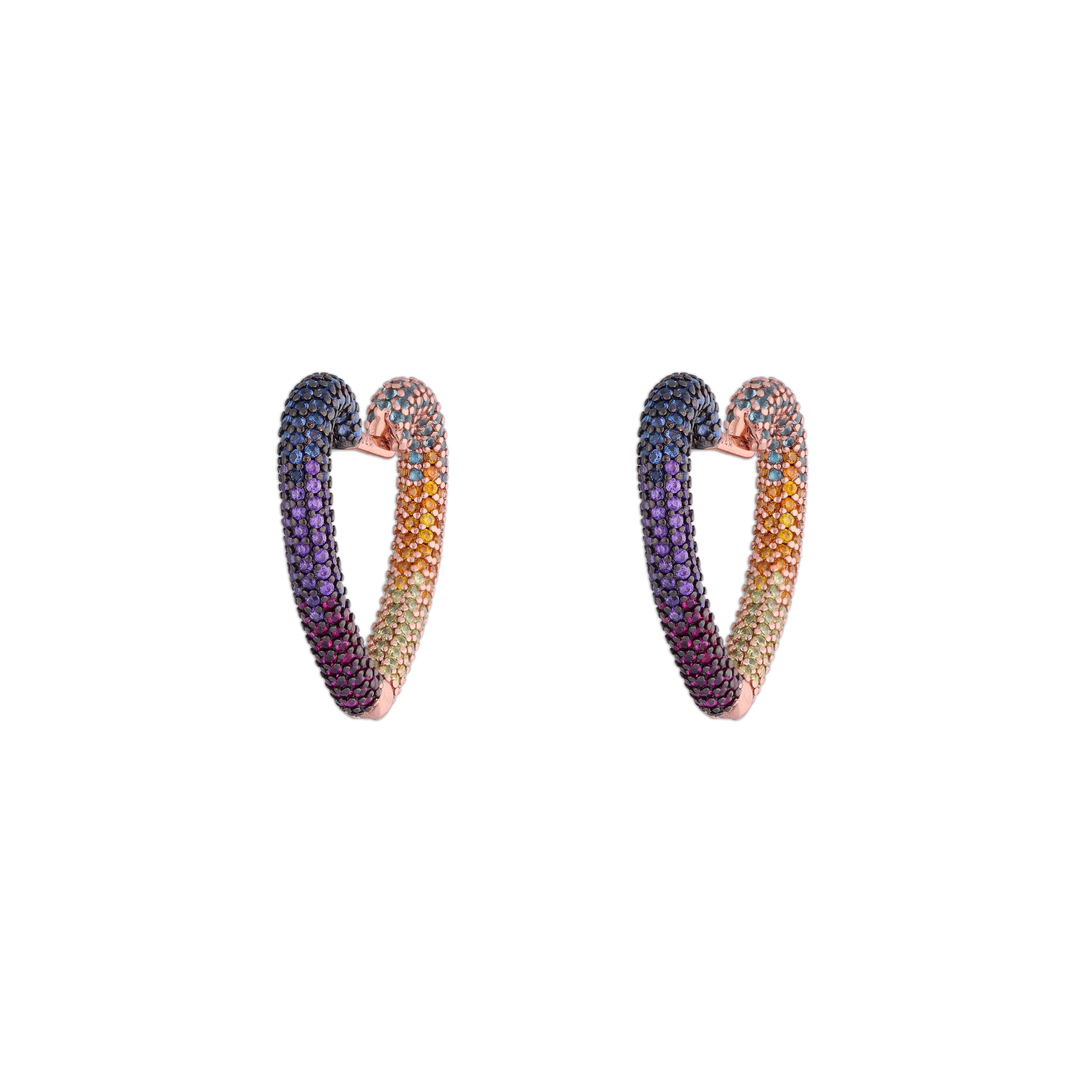 Conjoined Hearts Silver Earrings - Image 3