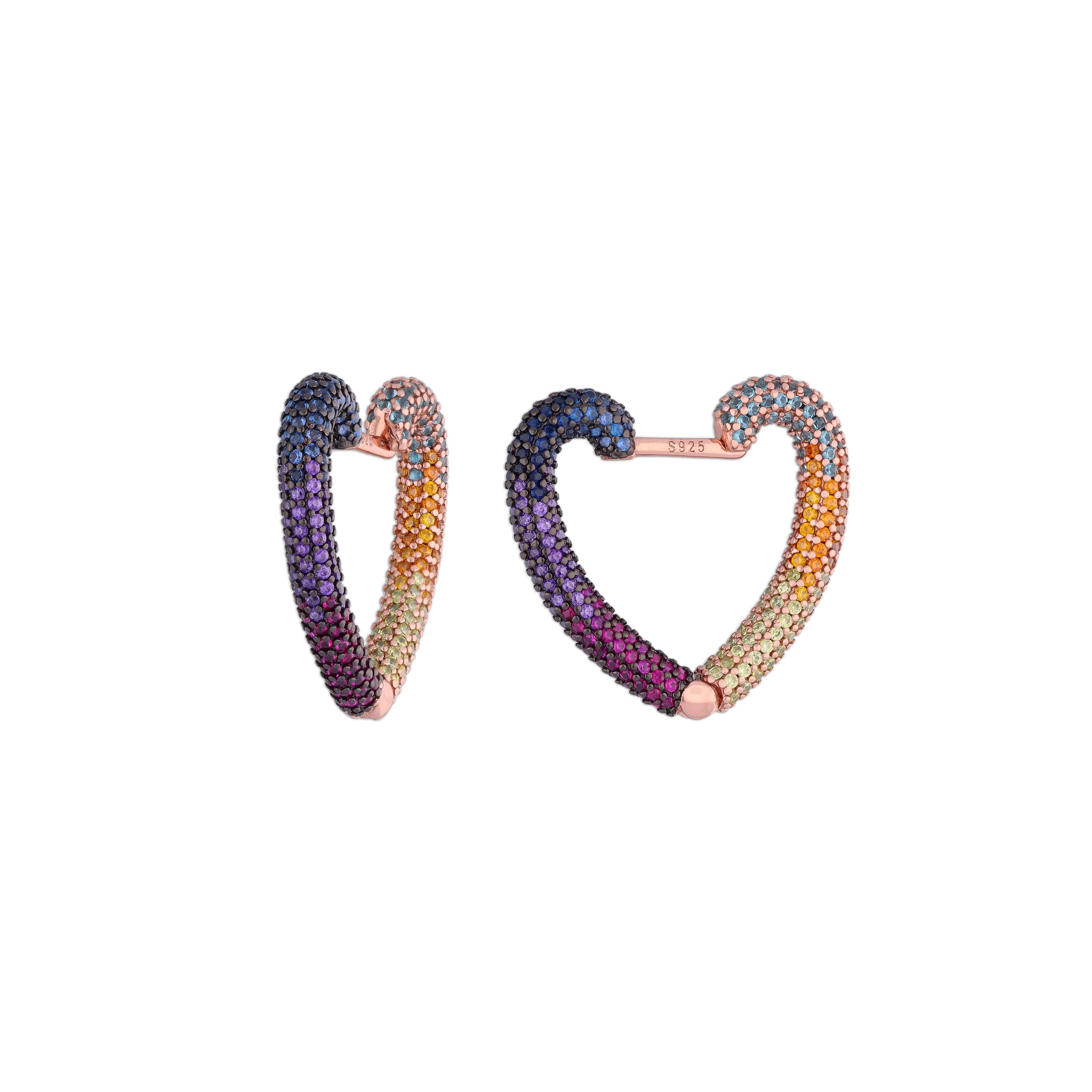 Conjoined Hearts Silver Earrings - Image 5