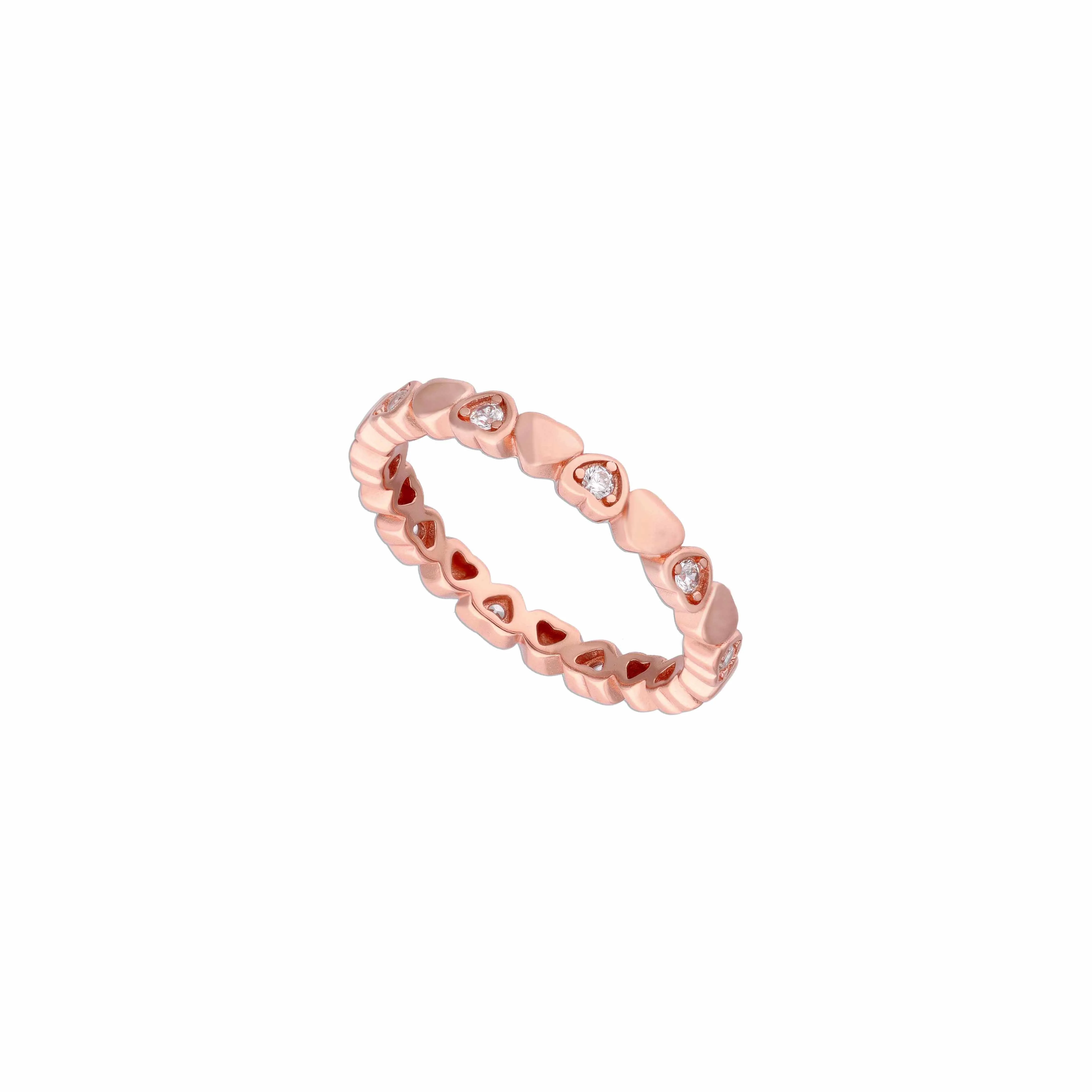 Stunningly Lined Up Hearts Silver Ring - Image 6