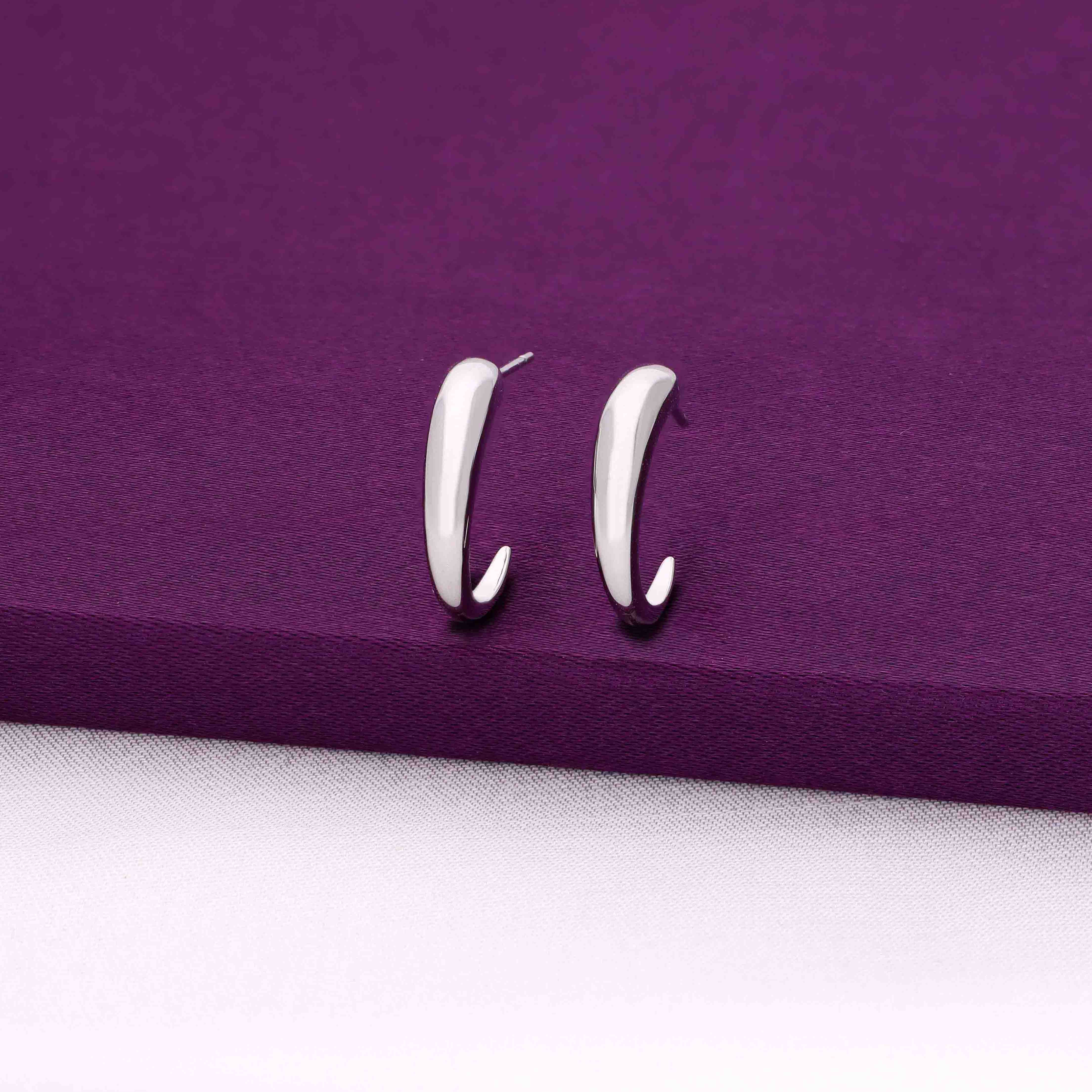 Sterling Simplicity Silver Hoops Earrings - Image 6