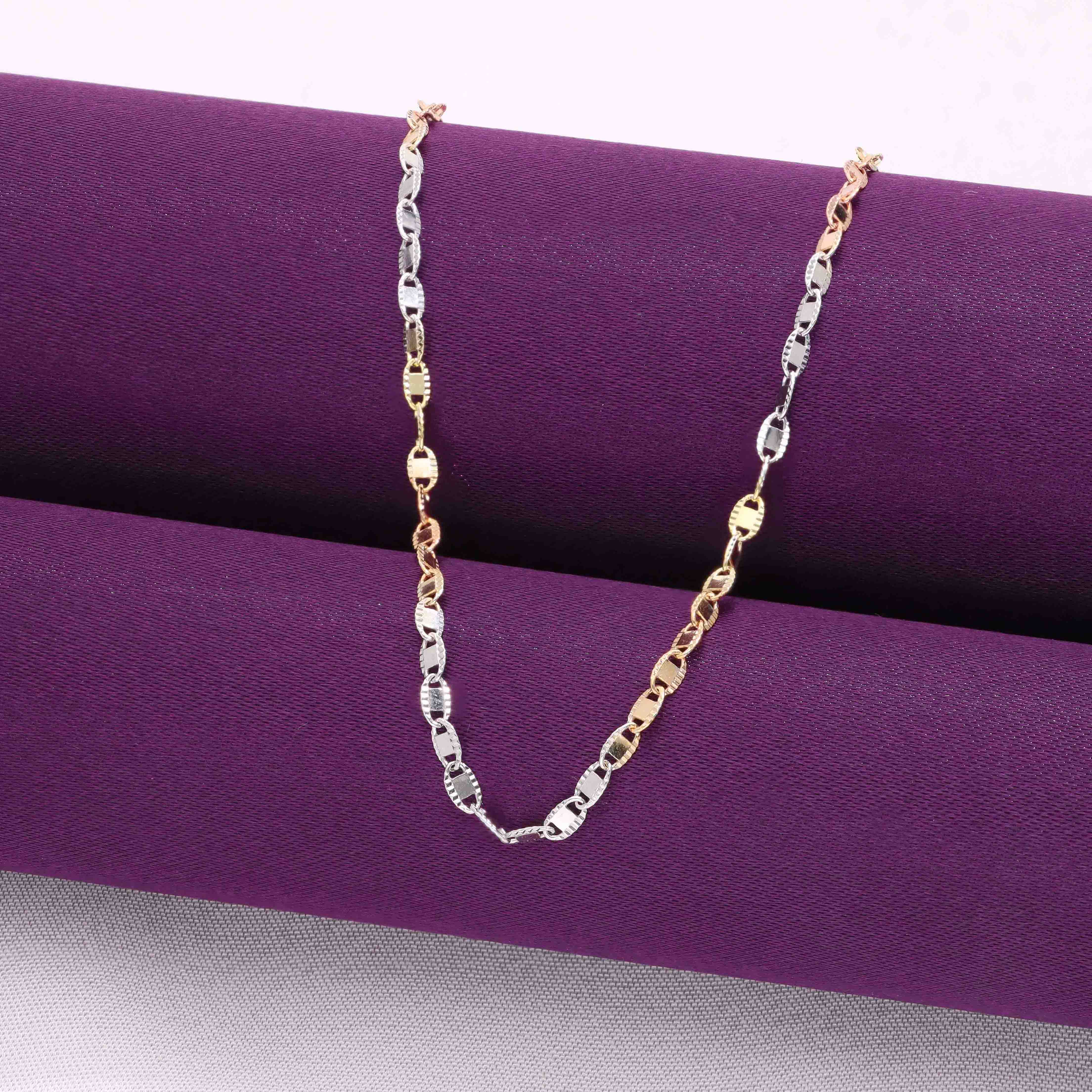 Multi Colour Sterling Silver Rolo Chain Layered Necklace - Image 3