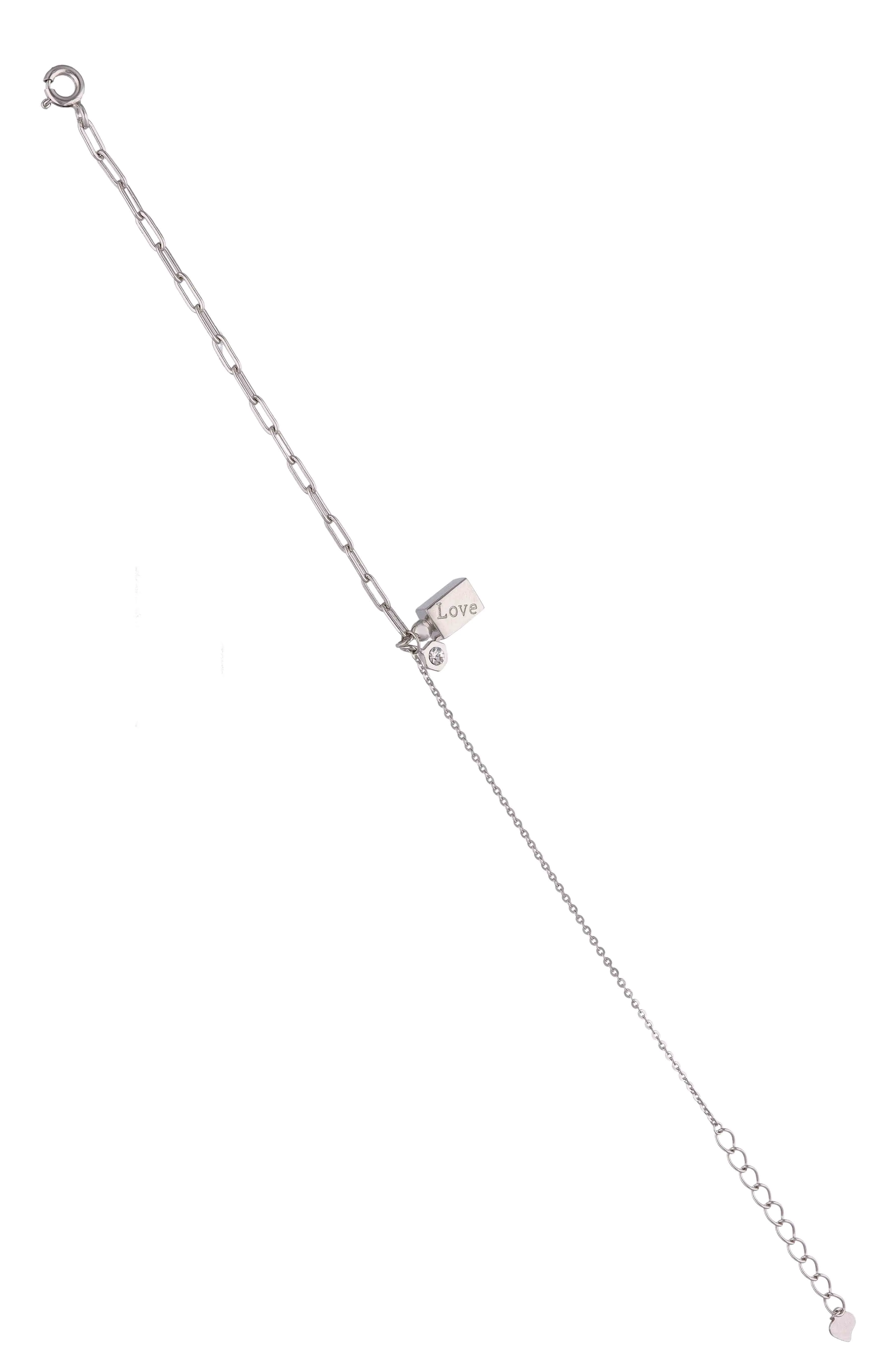 Trendy Zircon Beaded Chain Casual Silver Bracelet - Image 3
