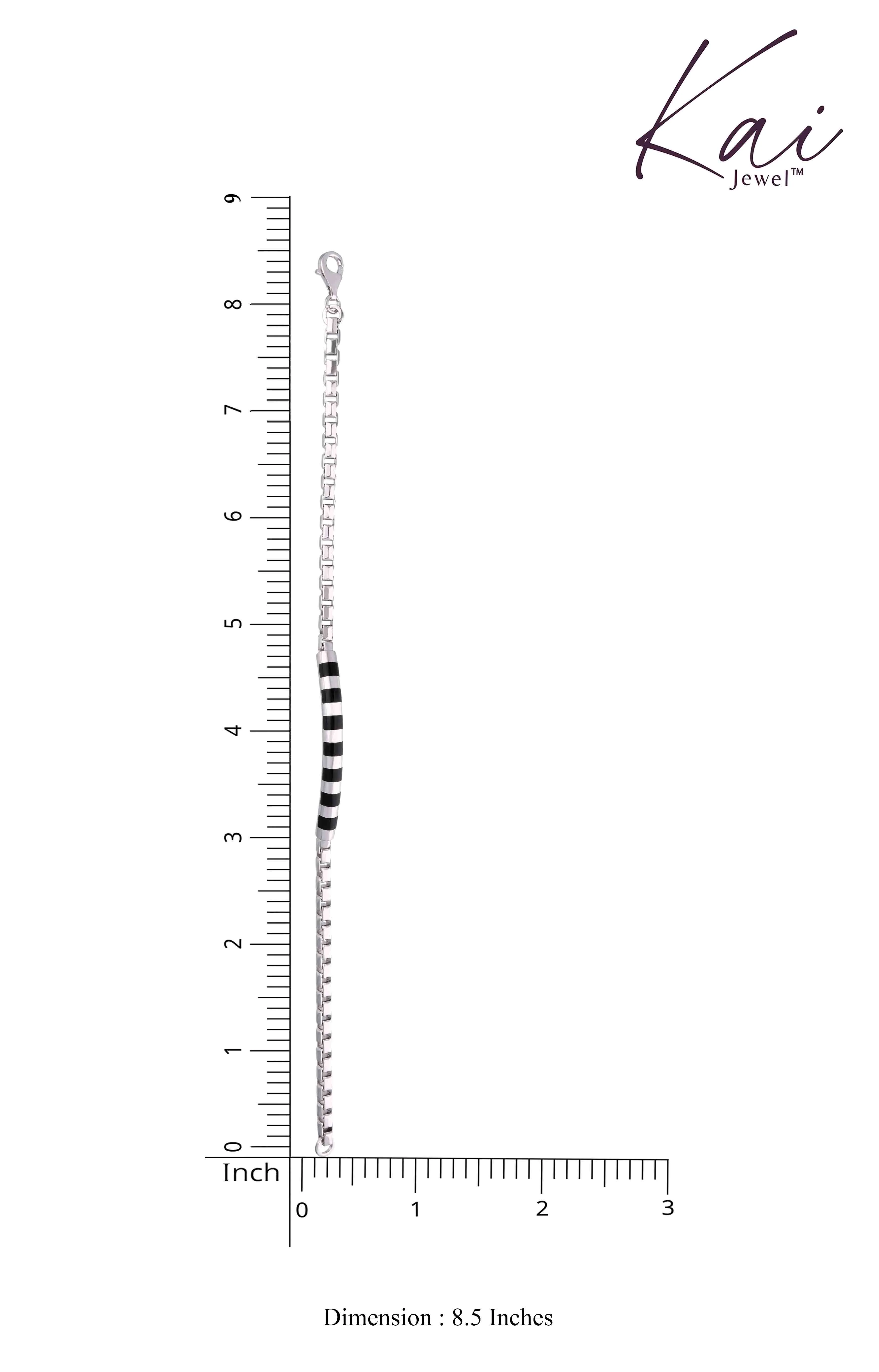MEN’S STYLISH LINK SILVER BRACELET - Image 3