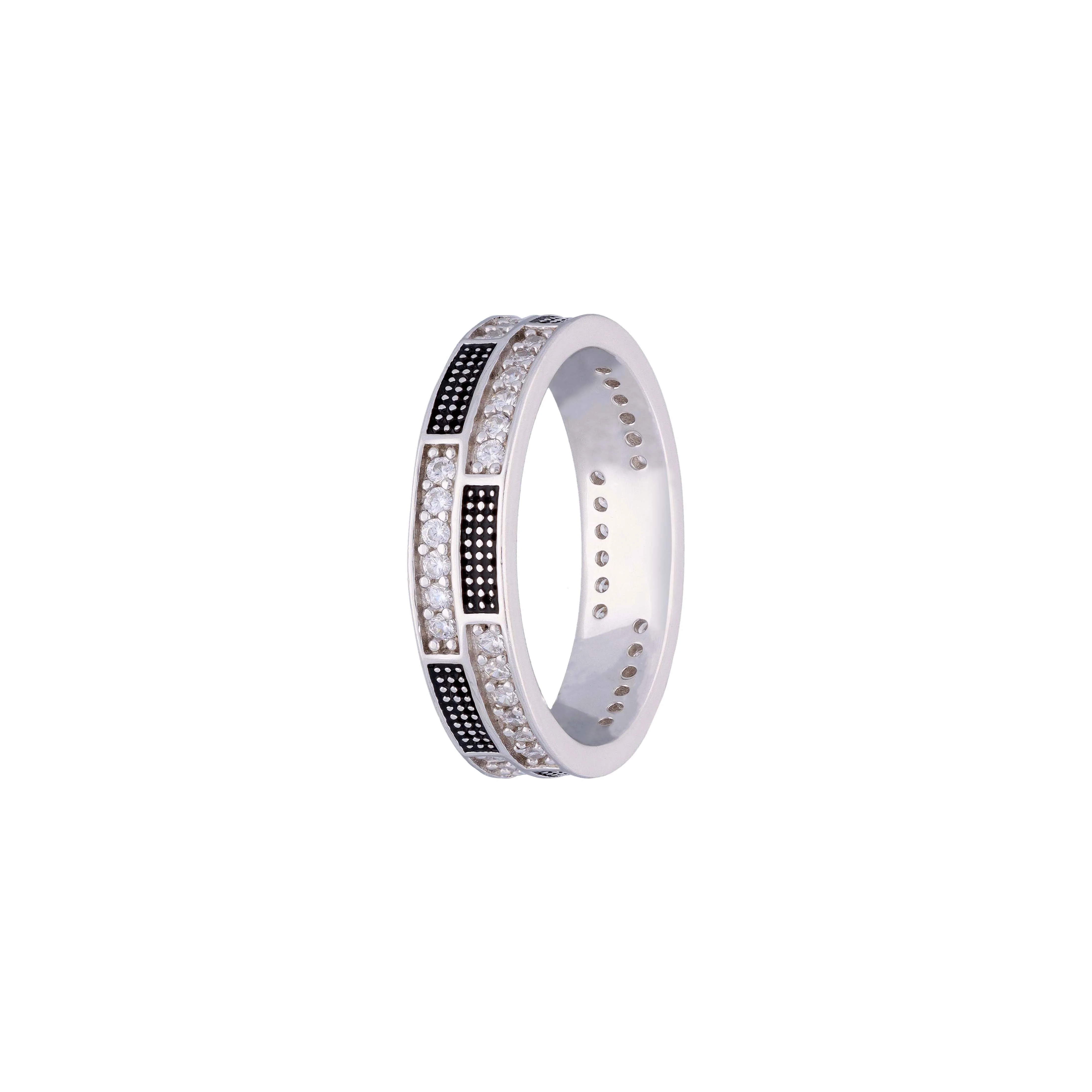 Men’s Zigzag Zircon Studded Band - Image 3