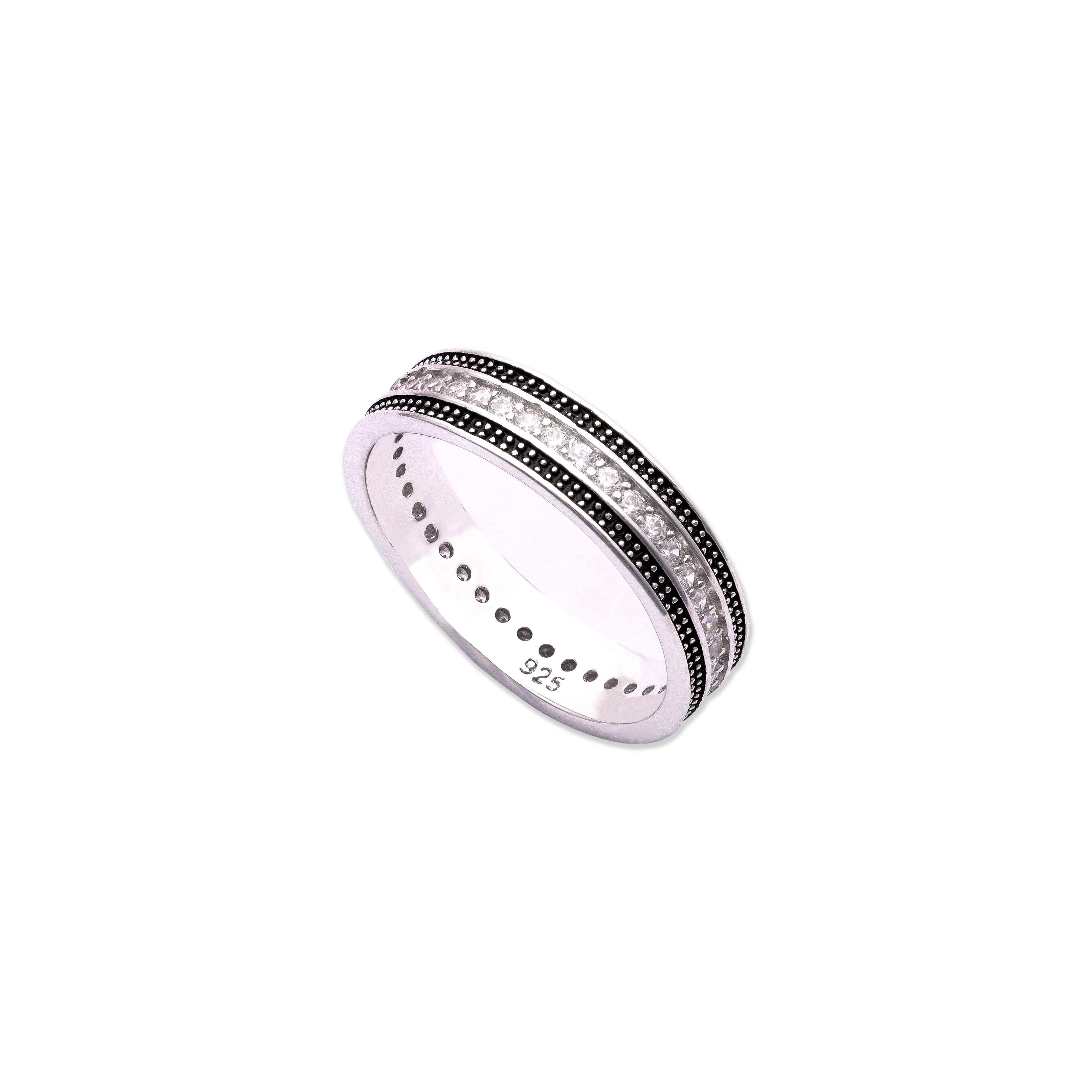 Men's Royal Finesse Zircon Silver Band - Image 3