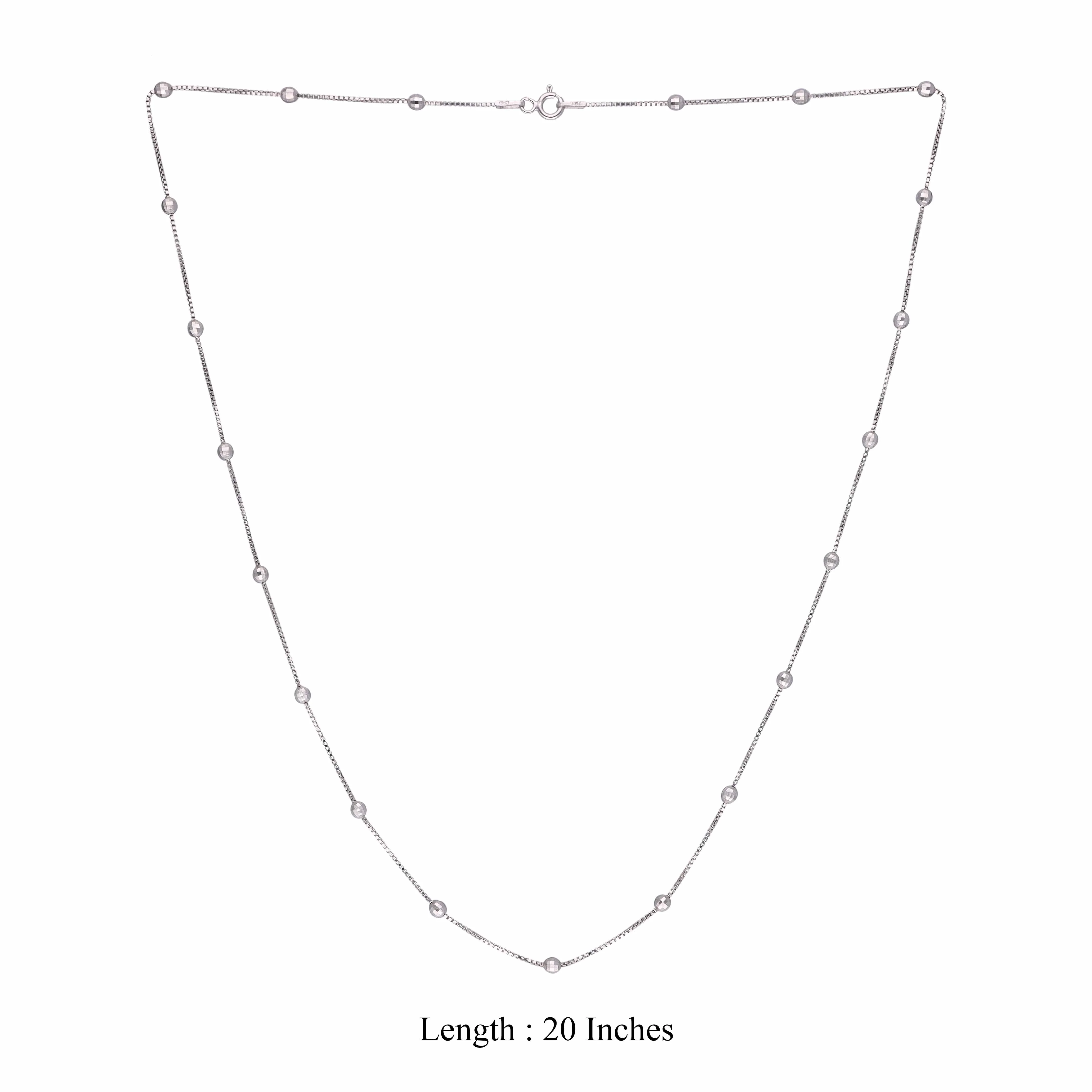 Shimmering Beads Silver Chain Necklace - Image 4