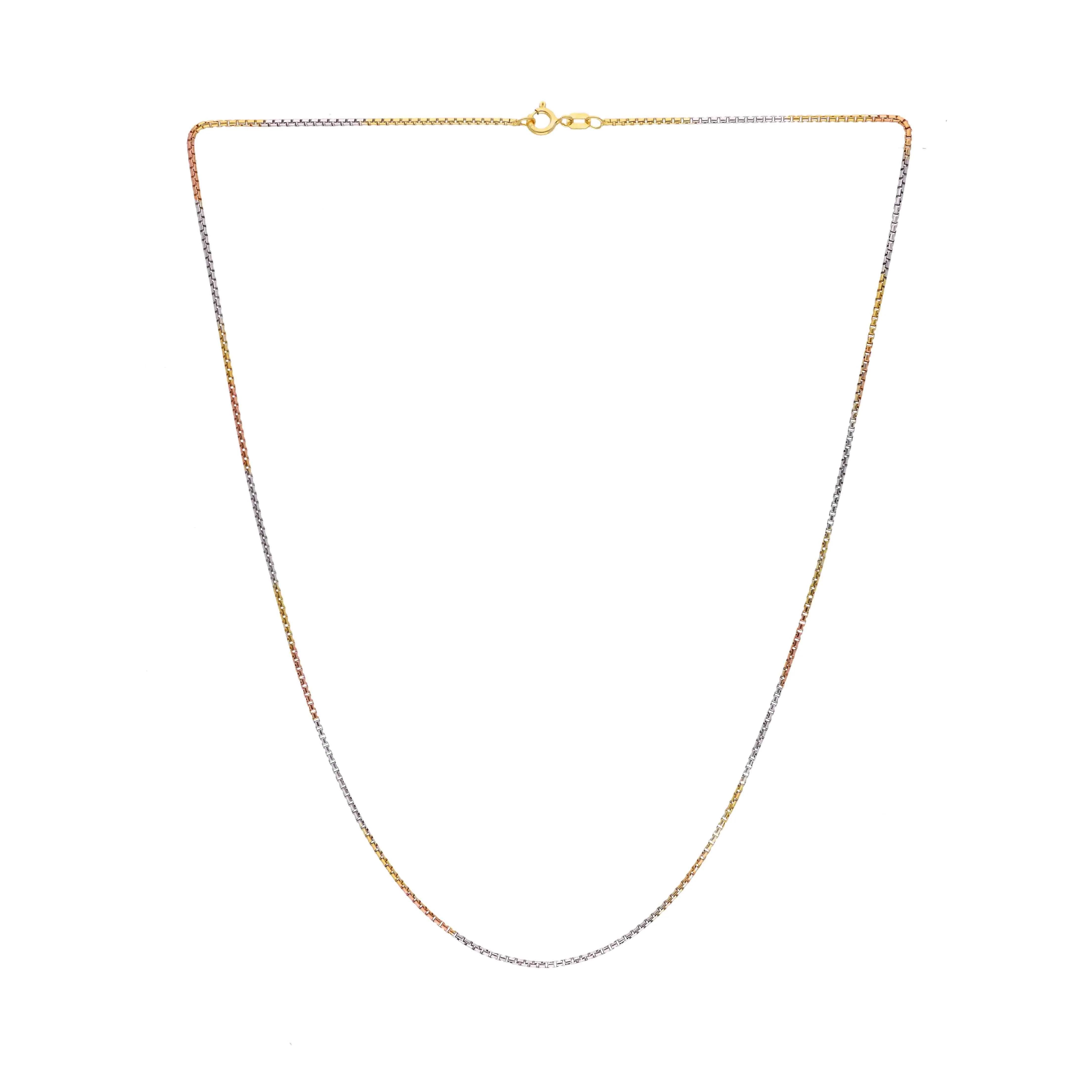 Sterling Silver Classic Tri Tone Silver Chain - Image 3