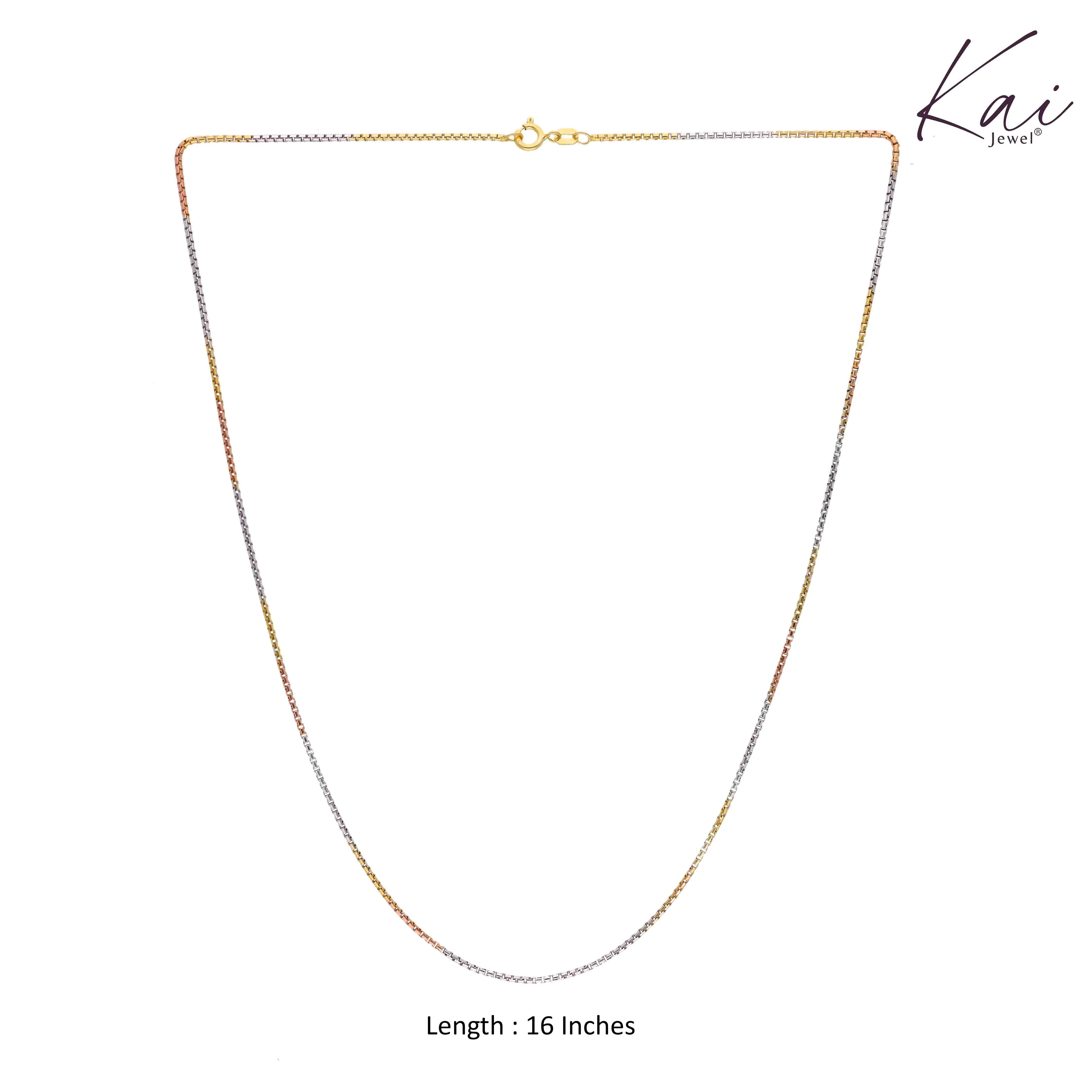 Sterling Silver Classic Tri Tone Silver Chain - Image 4