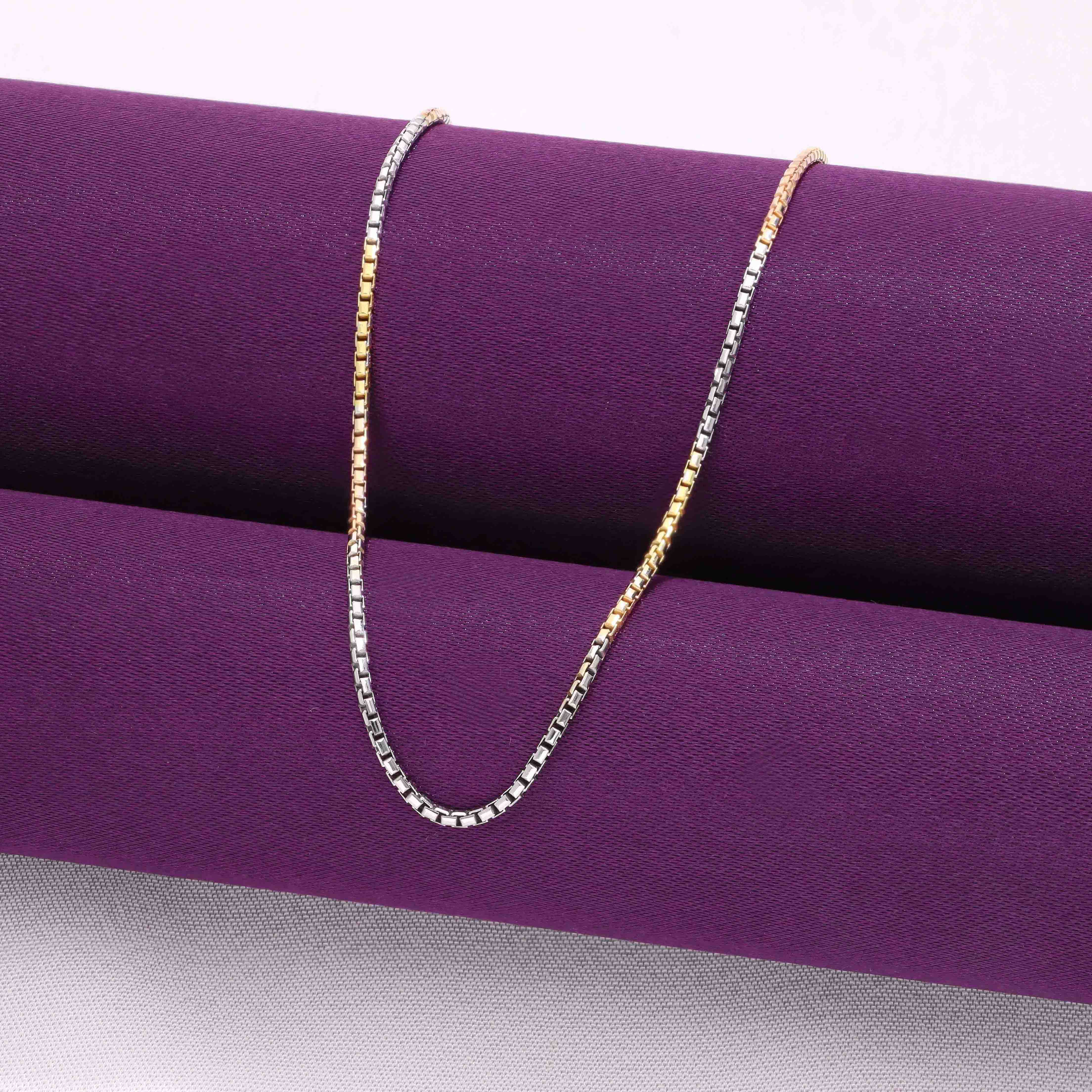 Sterling Silver Classic Tri Tone Silver Chain - Image 5
