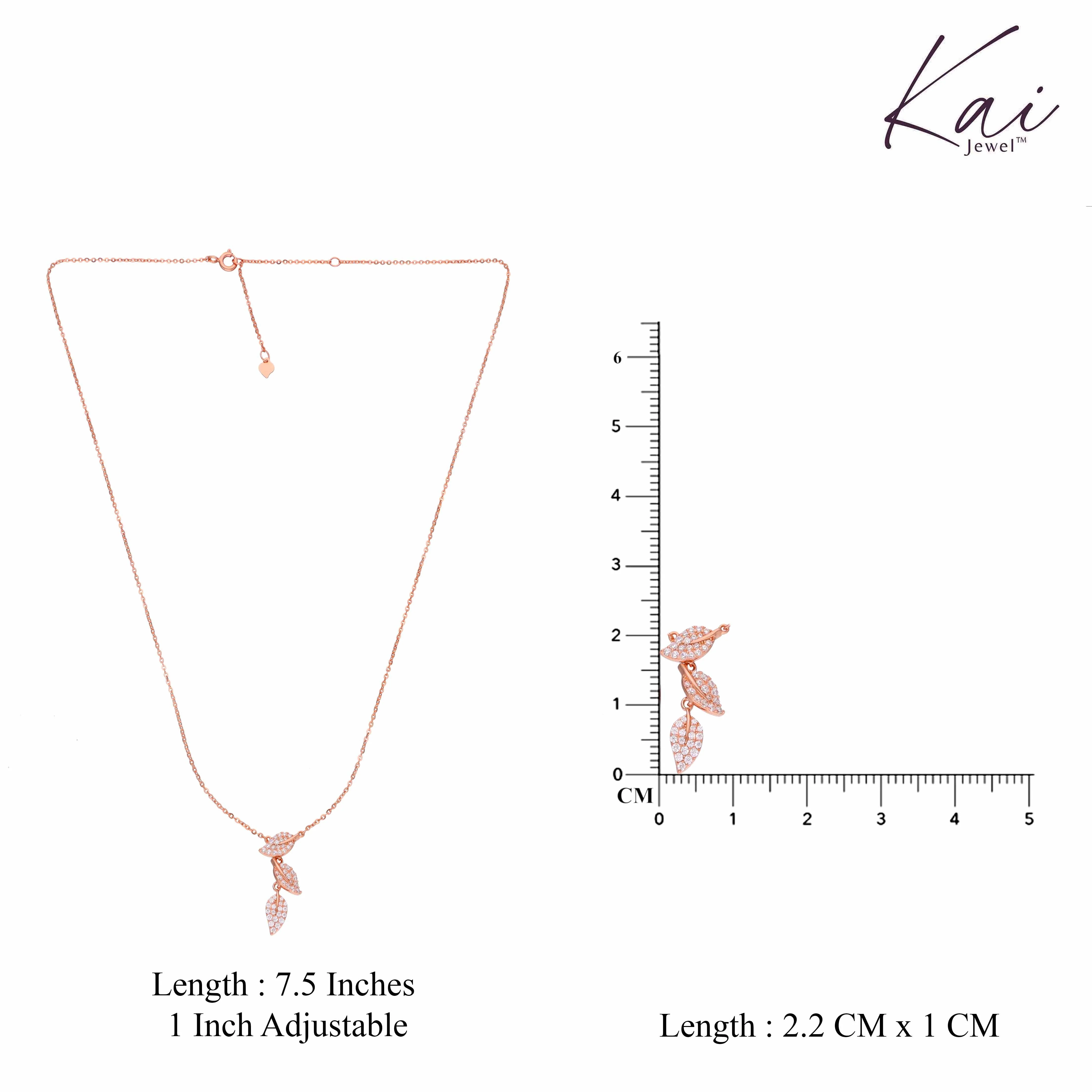 Strand Of Rose Gold Leaves Casual Silver Necklace - Image 5