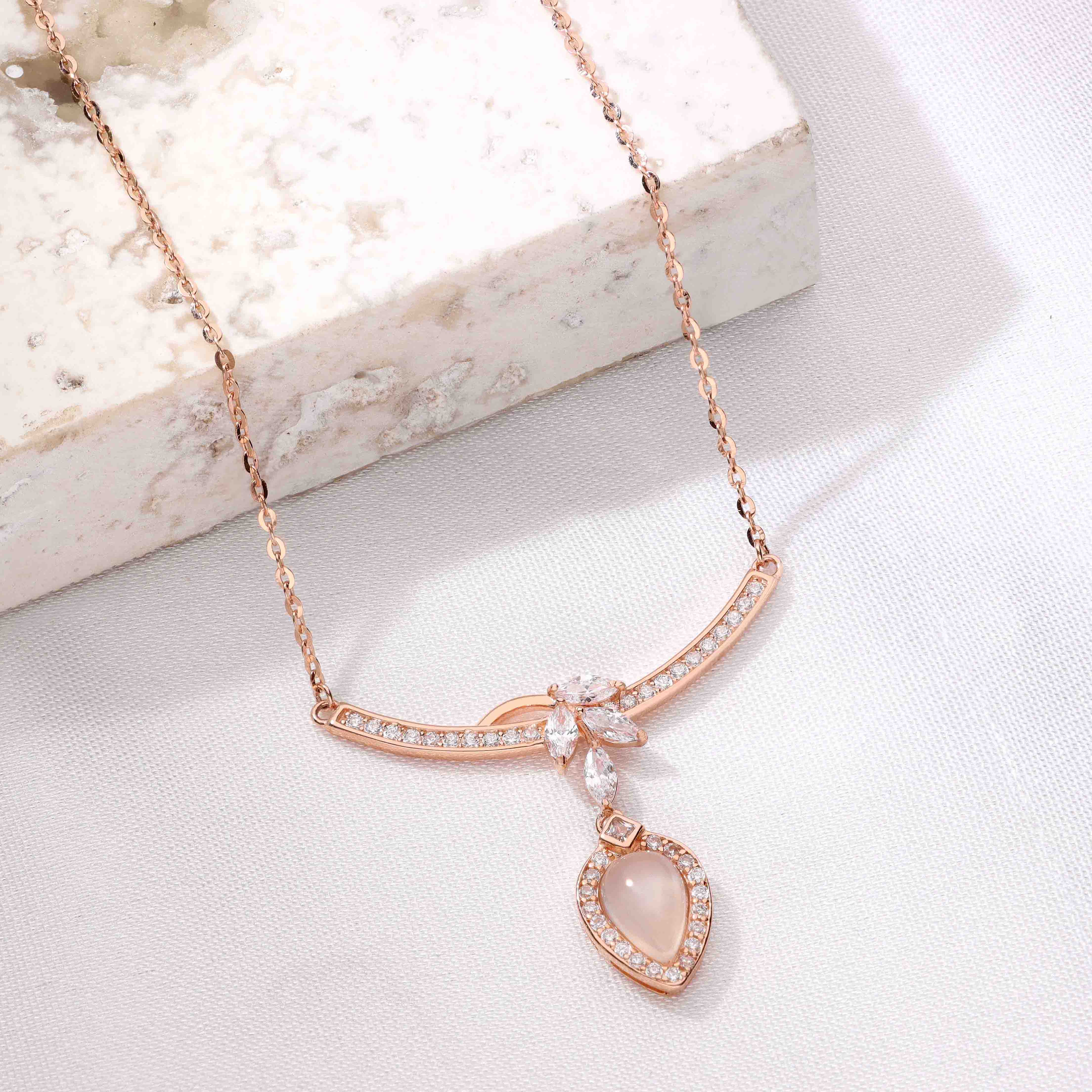 Grace Drop Silver Chain Necklace - Image 2