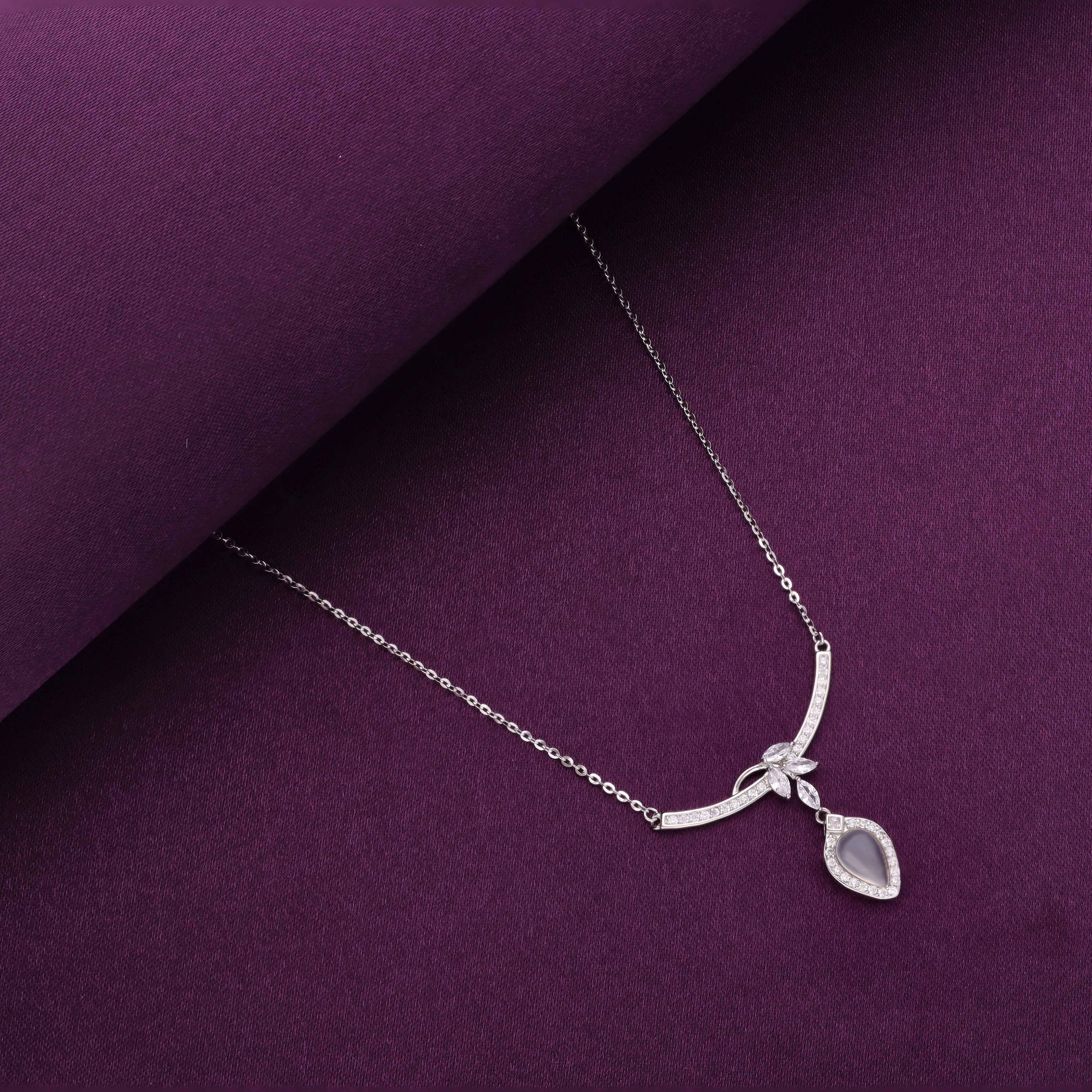 Grace Drop Silver Chain Necklace - Image 4