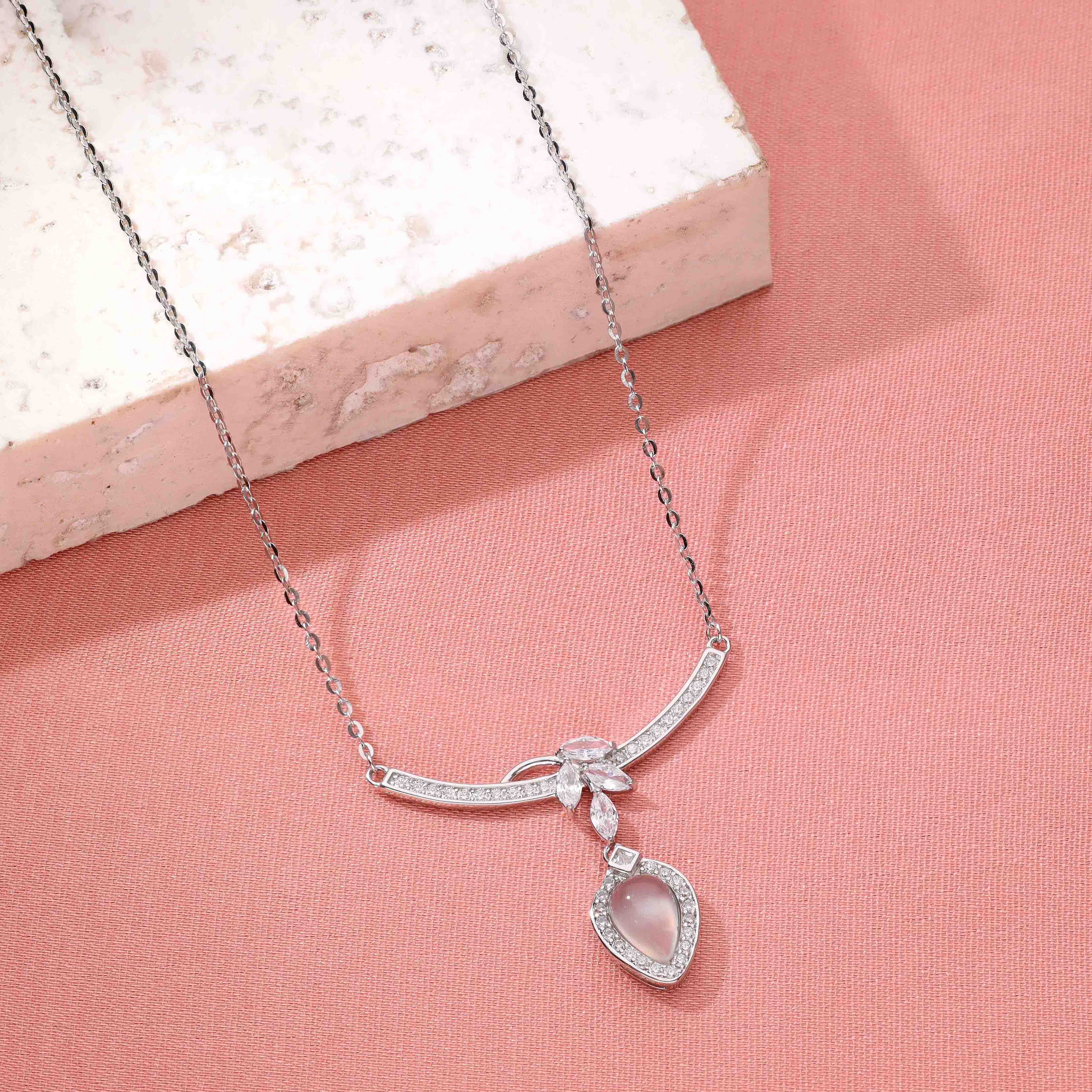 Grace Drop Silver Chain Necklace - Image 9