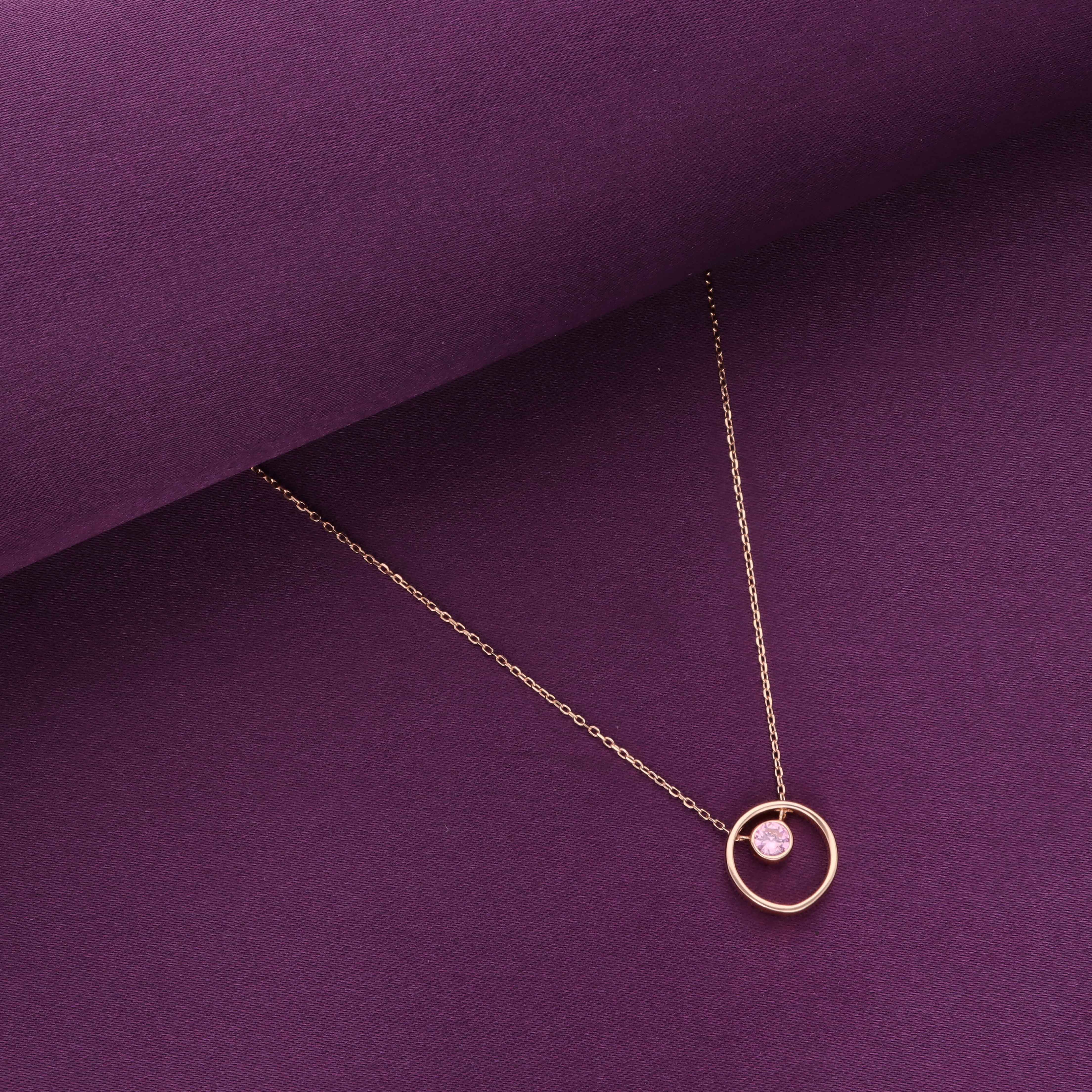 Sterling Silver Circular Zircon Necklace - Image 2
