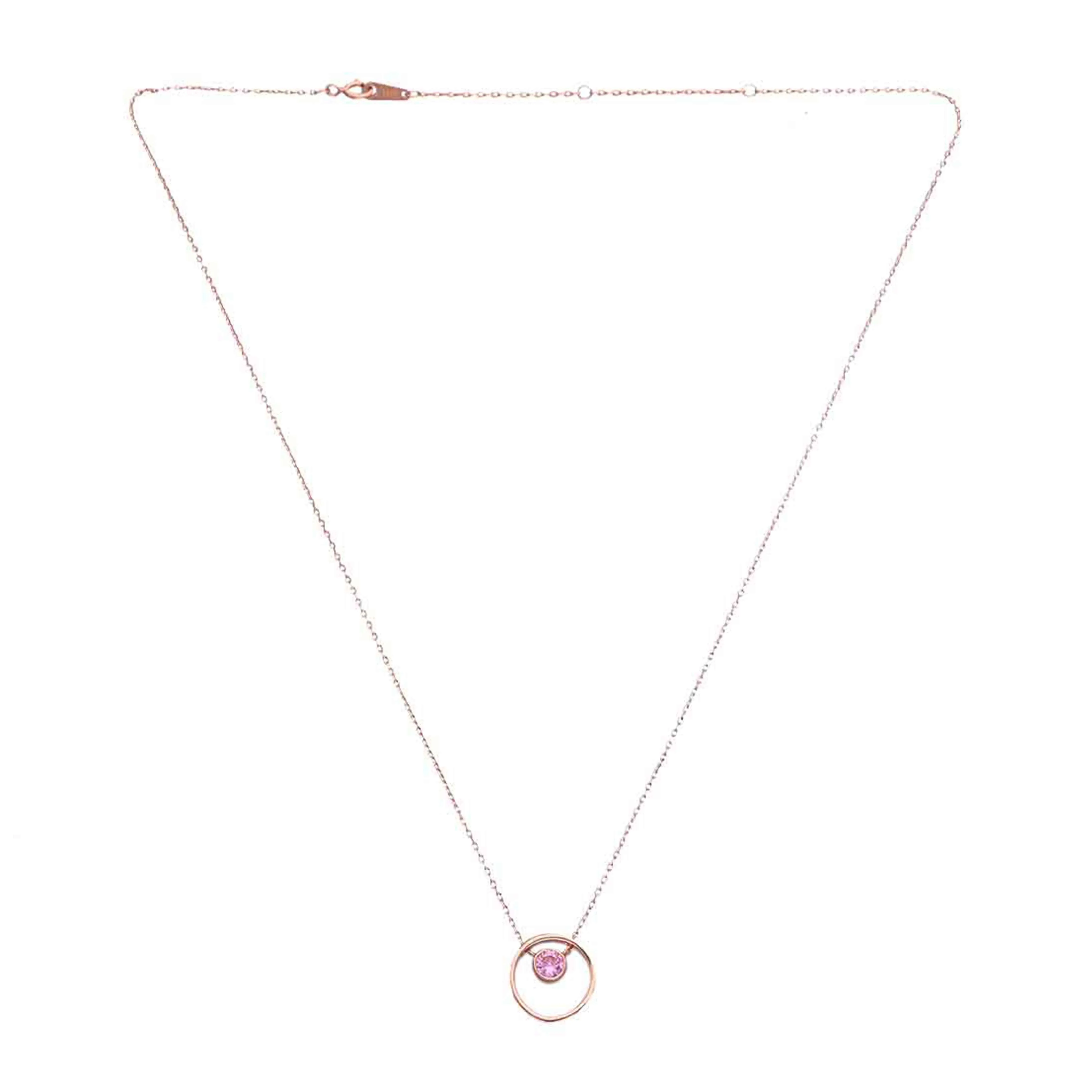Sterling Silver Circular Zircon Necklace - Image 4