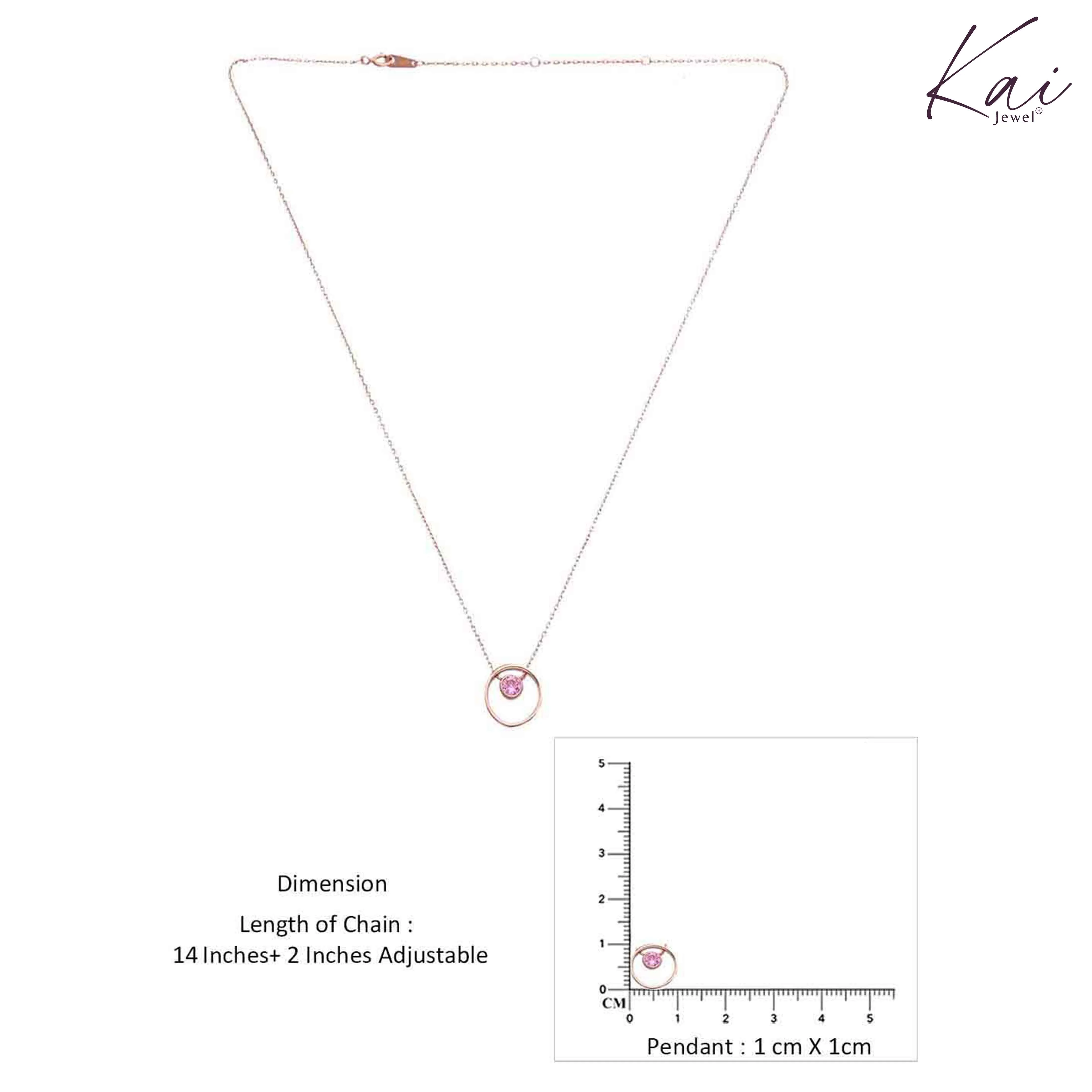Sterling Silver Circular Zircon Necklace - Image 5