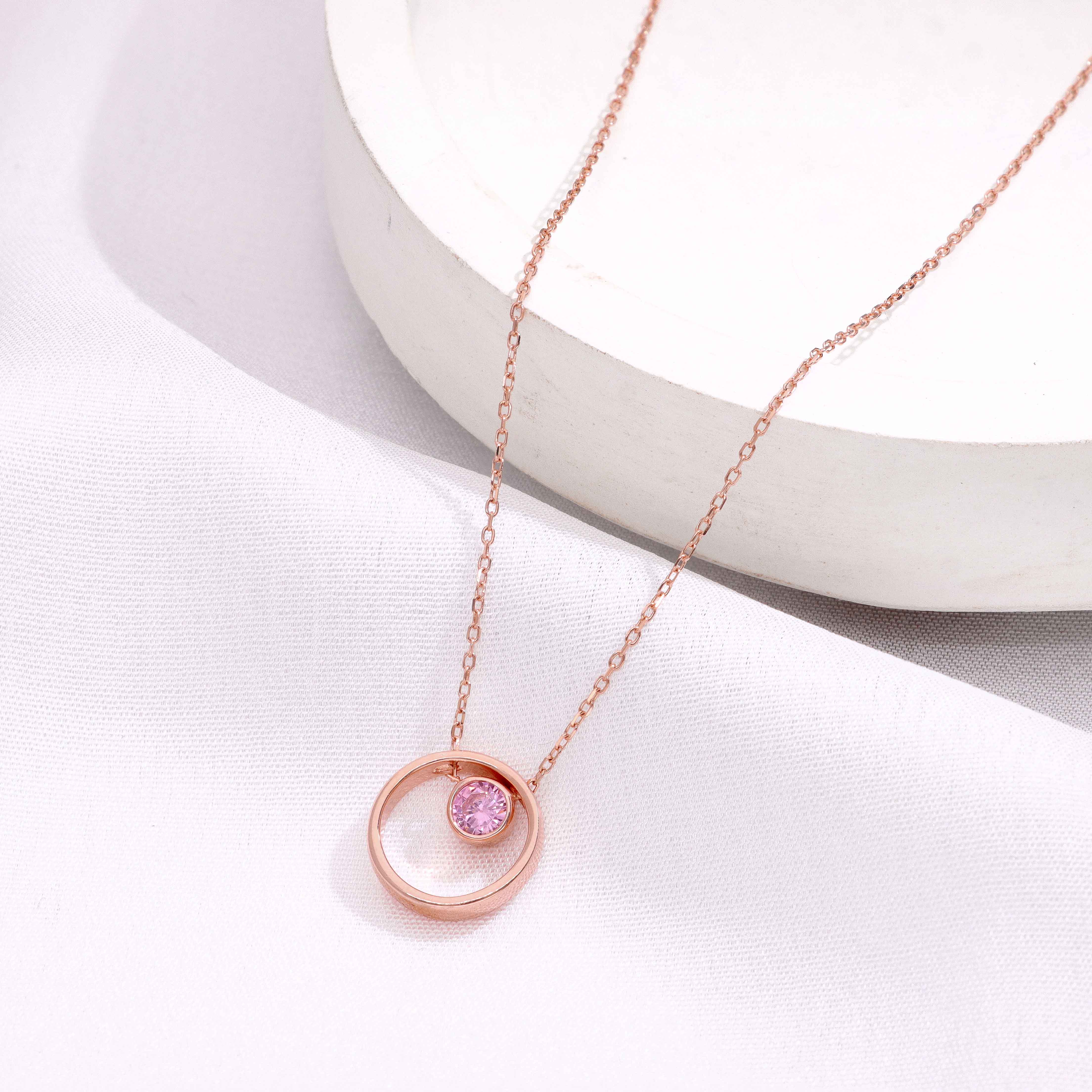 Sterling Silver Circular Zircon Necklace - Image 6