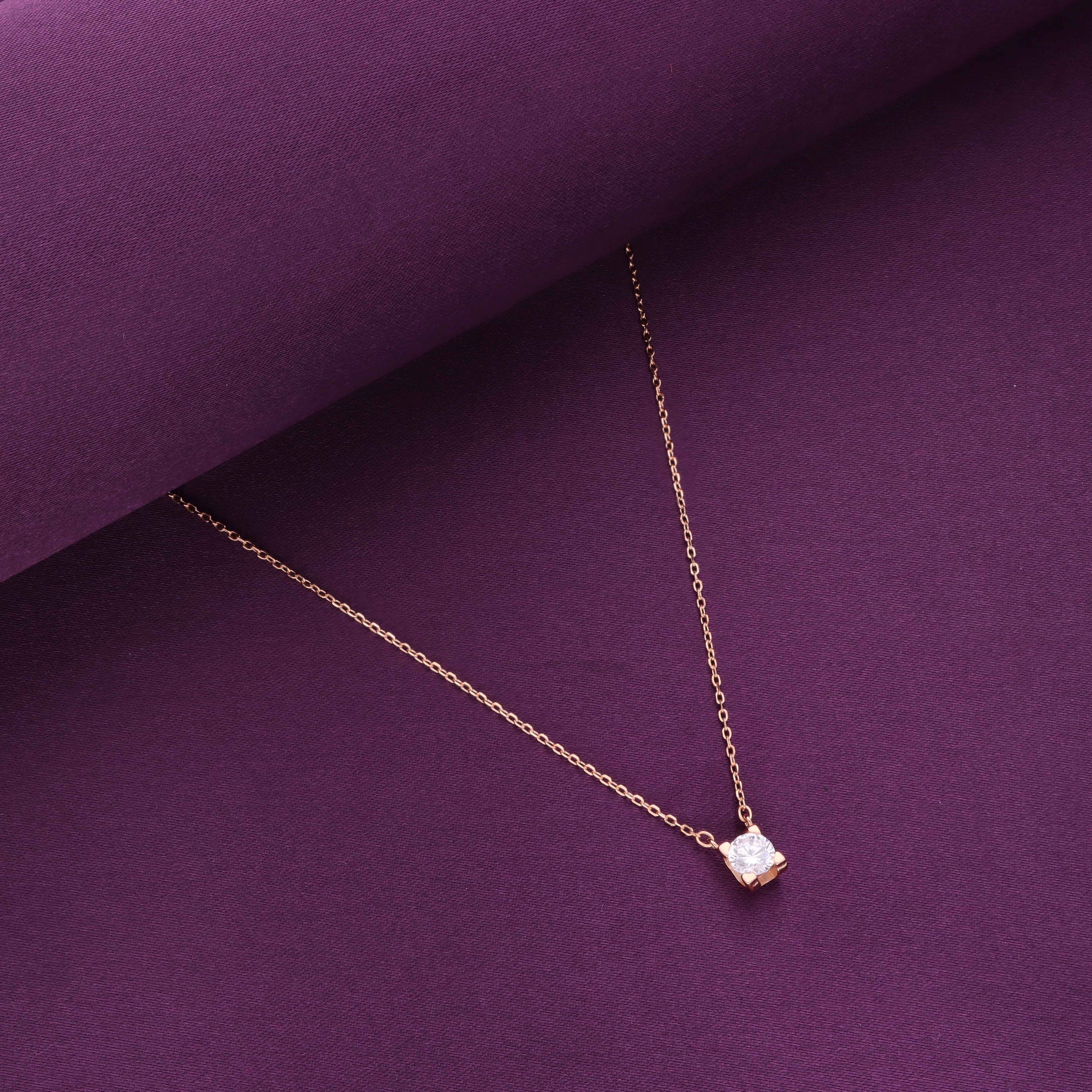Sterling Silver Single Solitaire Necklace - Image 2
