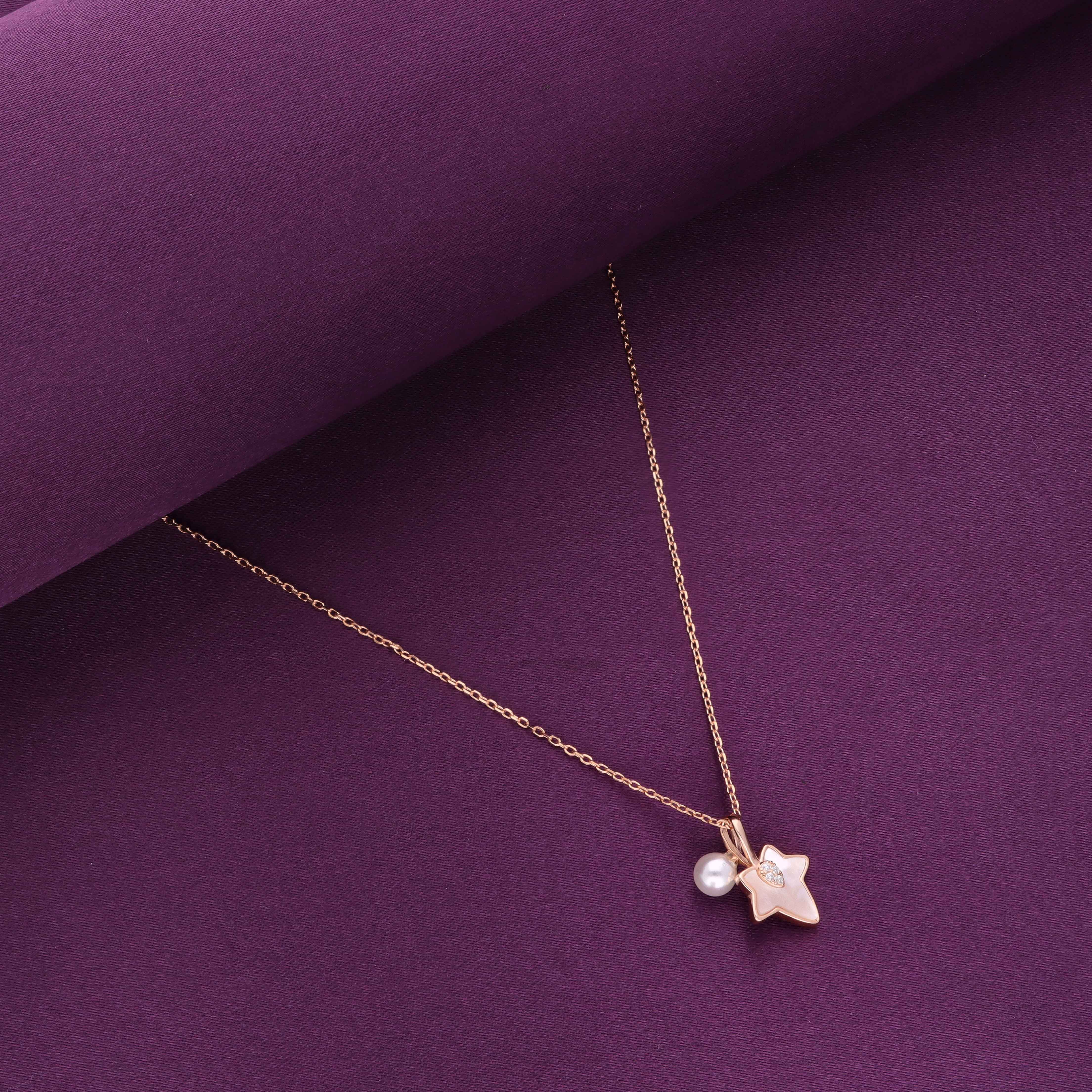 Sterling Silver Maple Leaf & Pearl Drop Necklace - Image 4