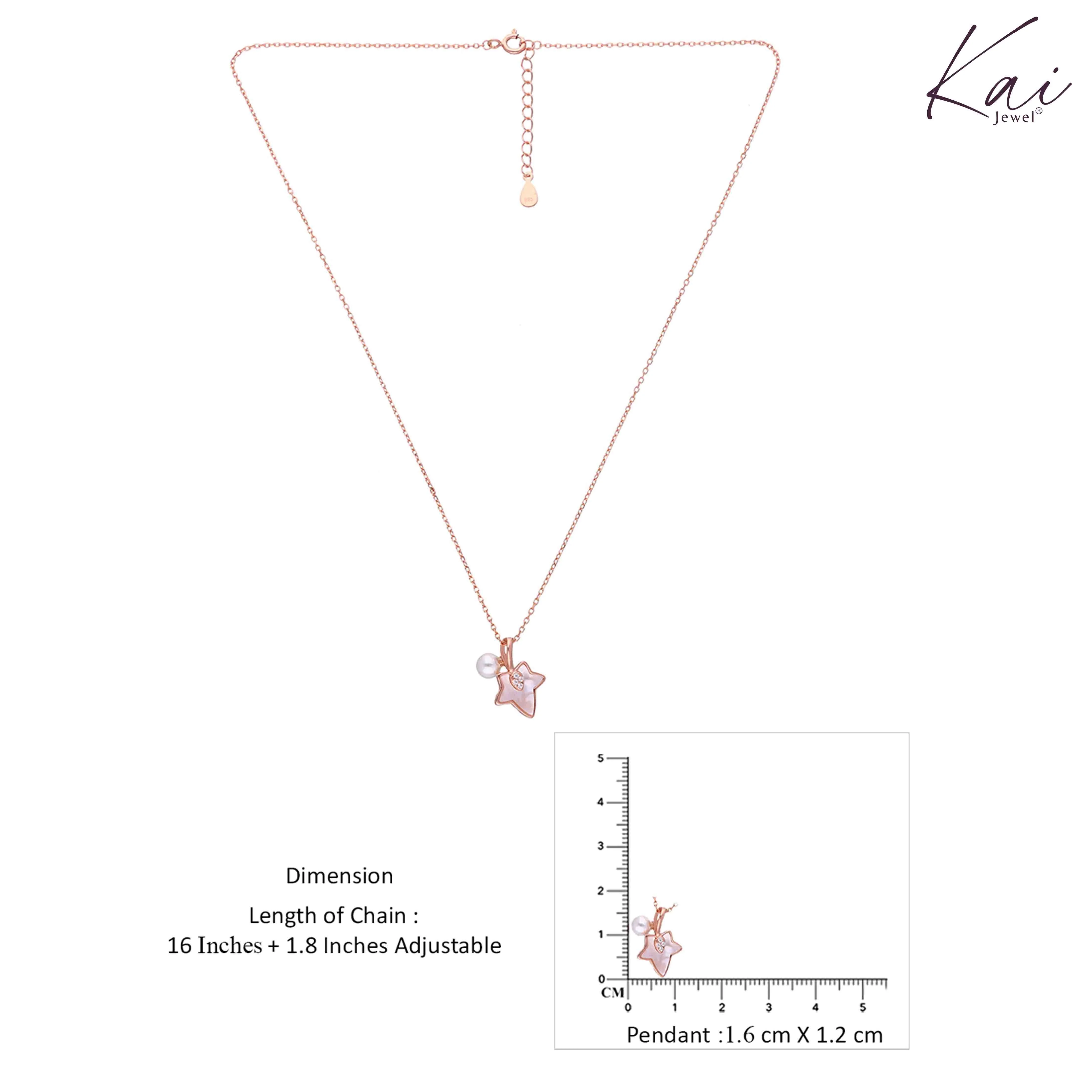 Sterling Silver Maple Leaf & Pearl Drop Necklace - Image 8
