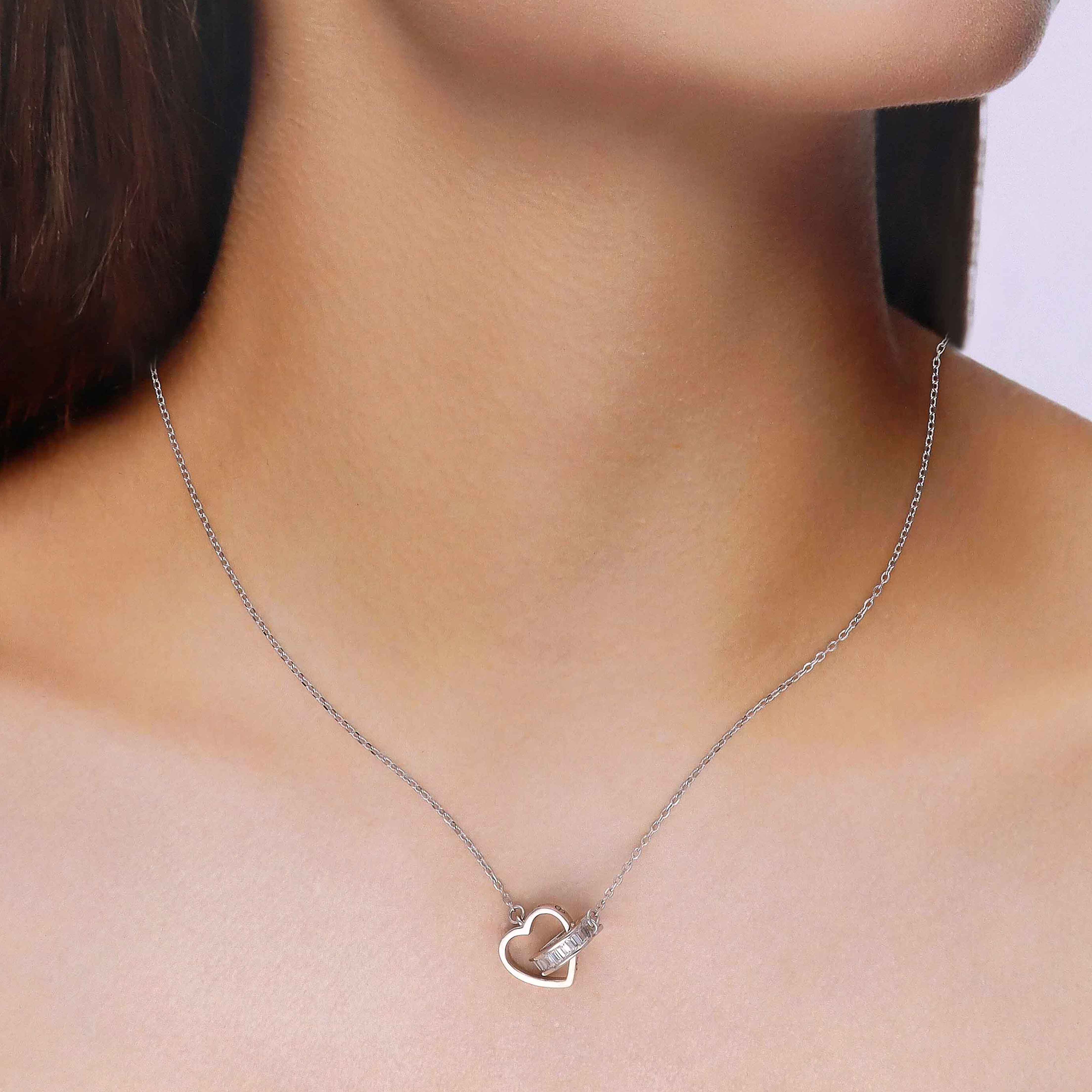 Sterling Silver Entwined Hearts Necklace - Image 4