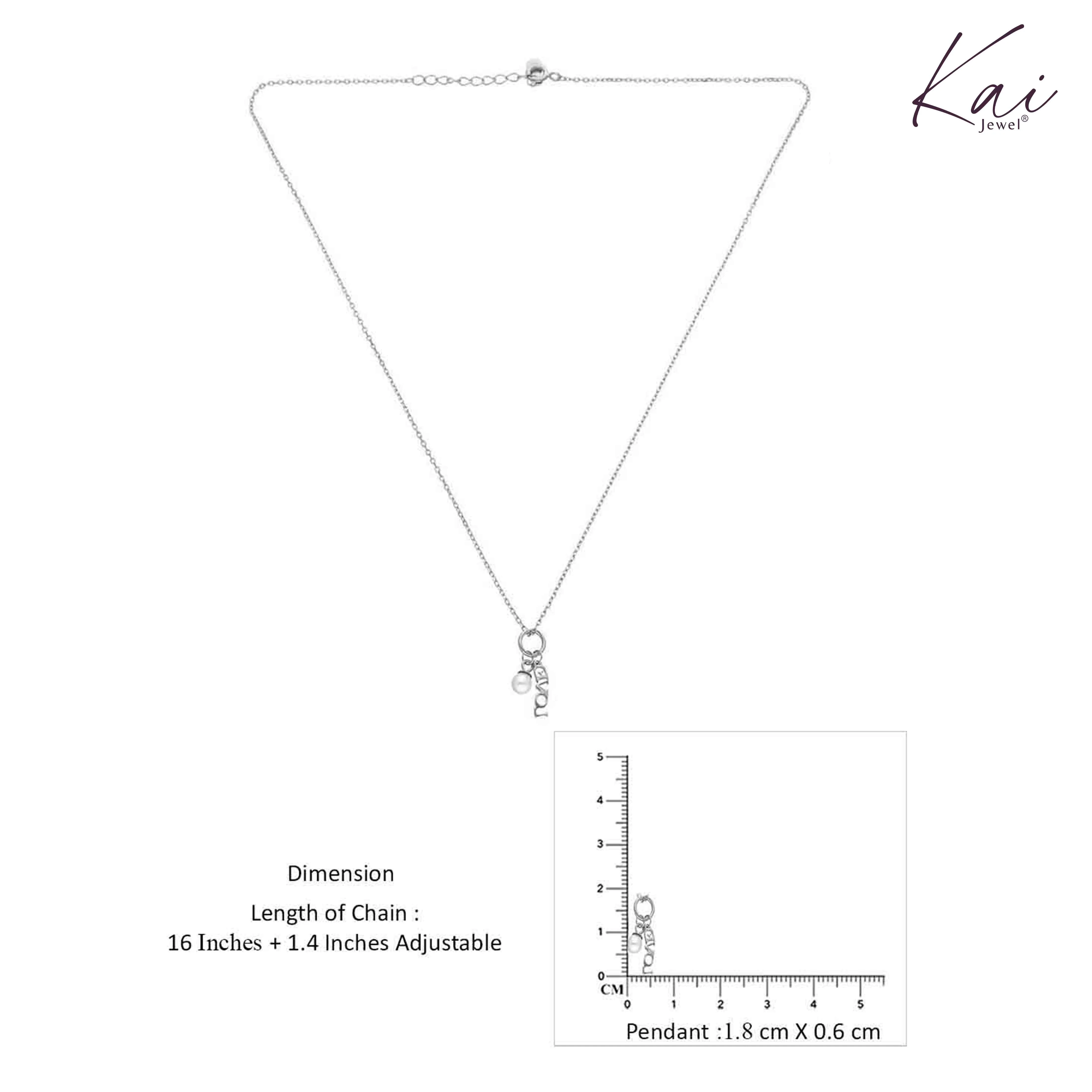 Sterling Silver Love Charm Necklace - Image 6