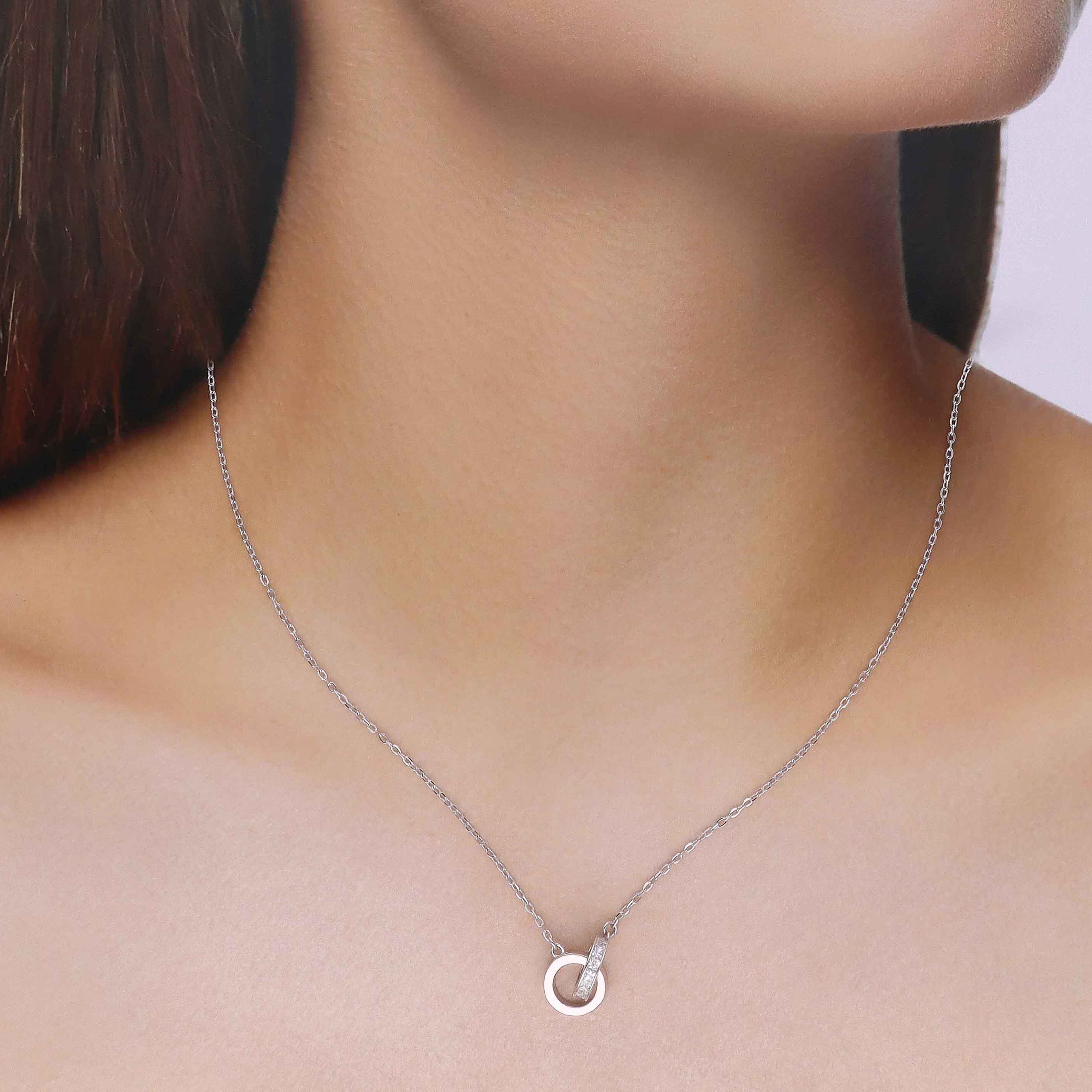 Sterling Silver Entwined Circles Necklace - Image 3