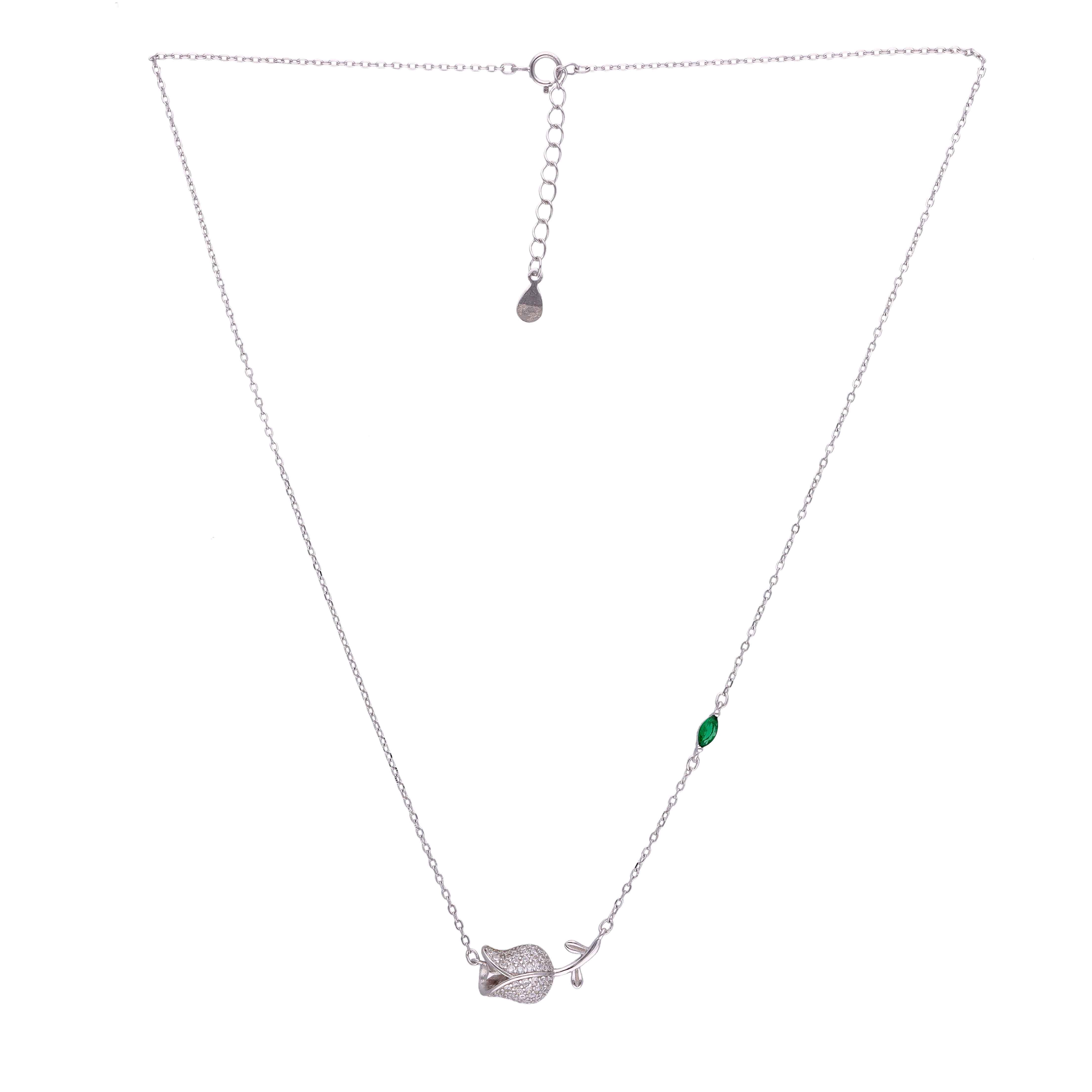ROSE OF LOVE CASUAL SILVER CHAIN NECKLACE - Image 5