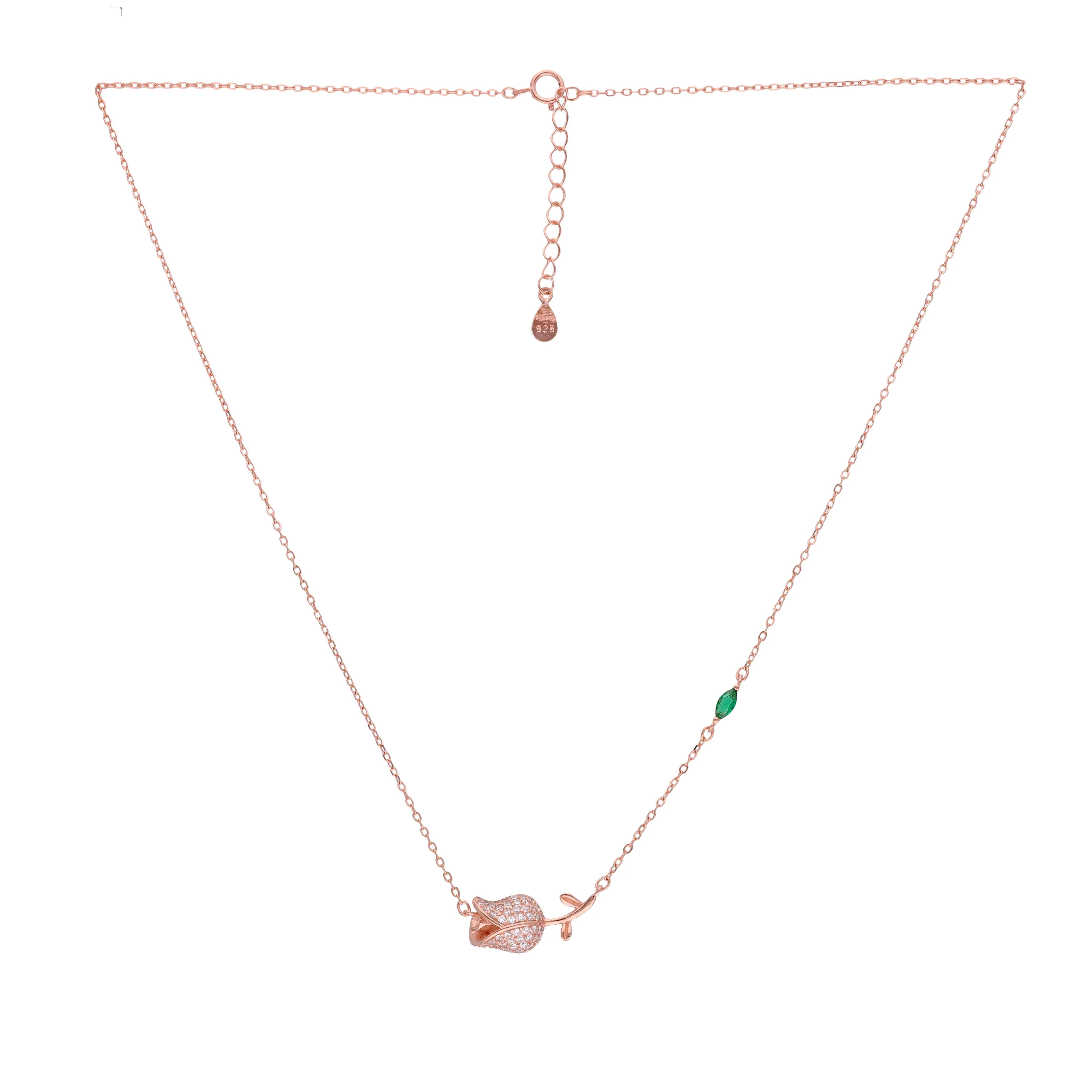 ROSE OF LOVE CASUAL SILVER CHAIN NECKLACE - Image 6