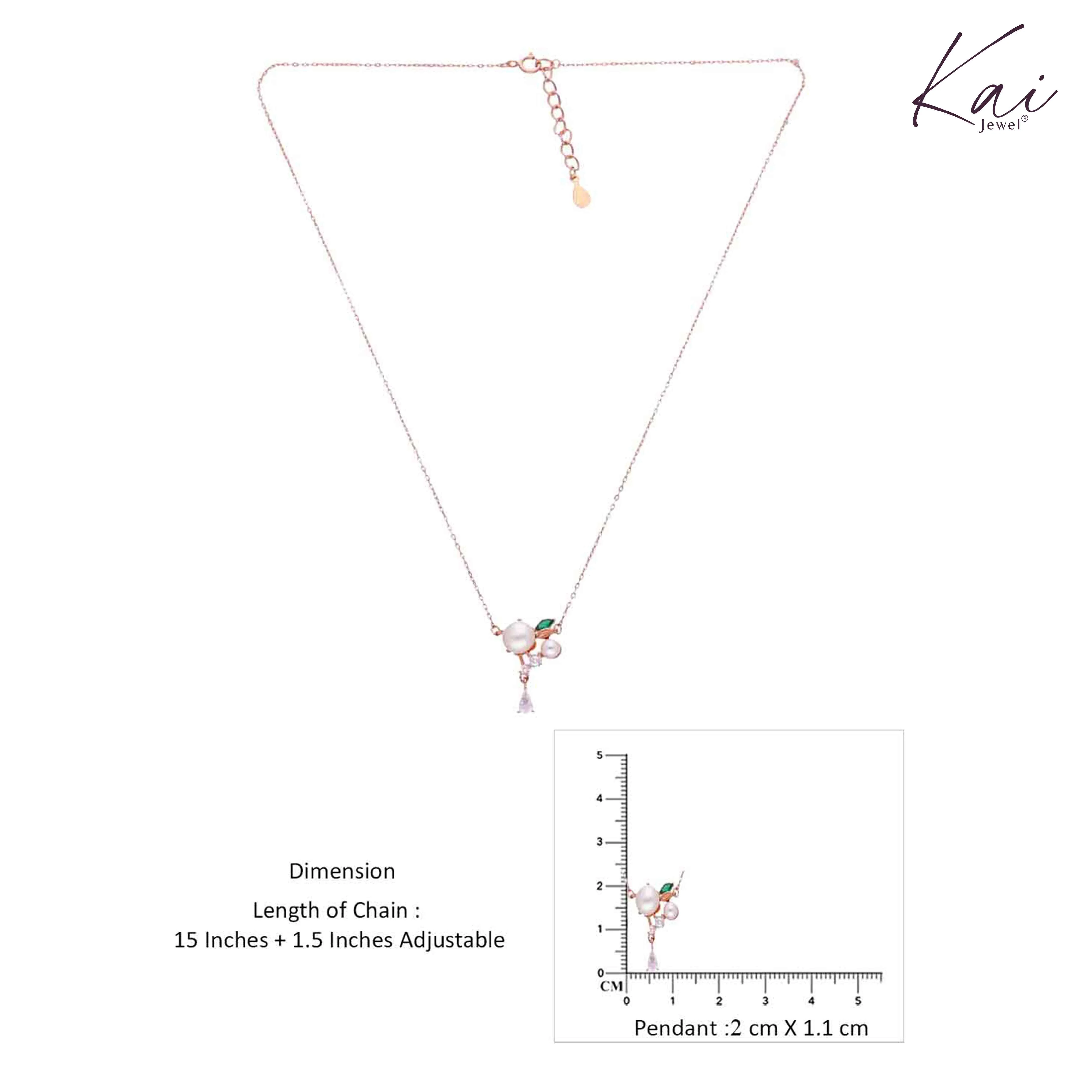 Sterling Silver Pearl & Solitaire Drop Necklace - Image 6
