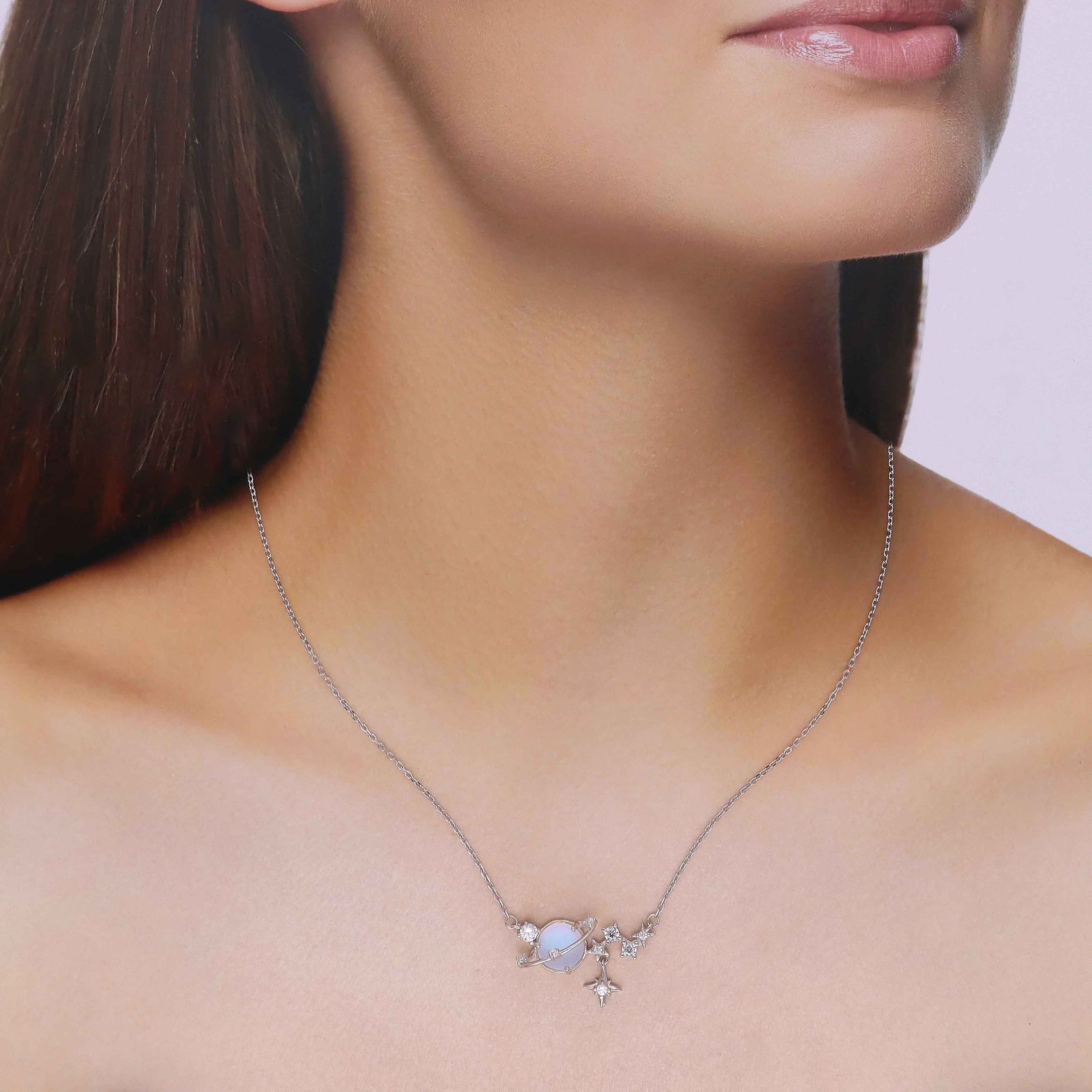 Starry Night Casual Silver Necklace - Image 3