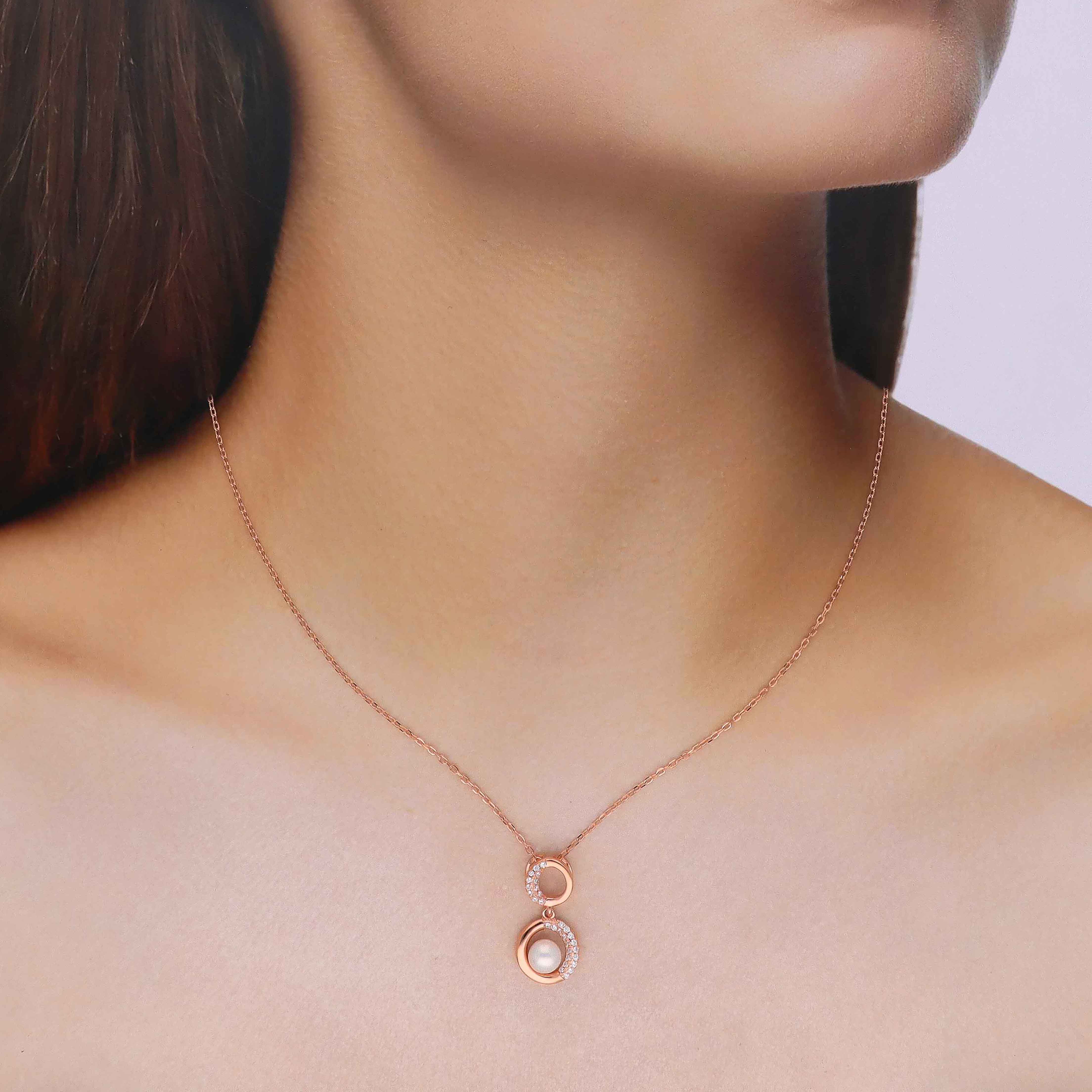 Pearl Accent Sterling Silver Necklace - Image 2