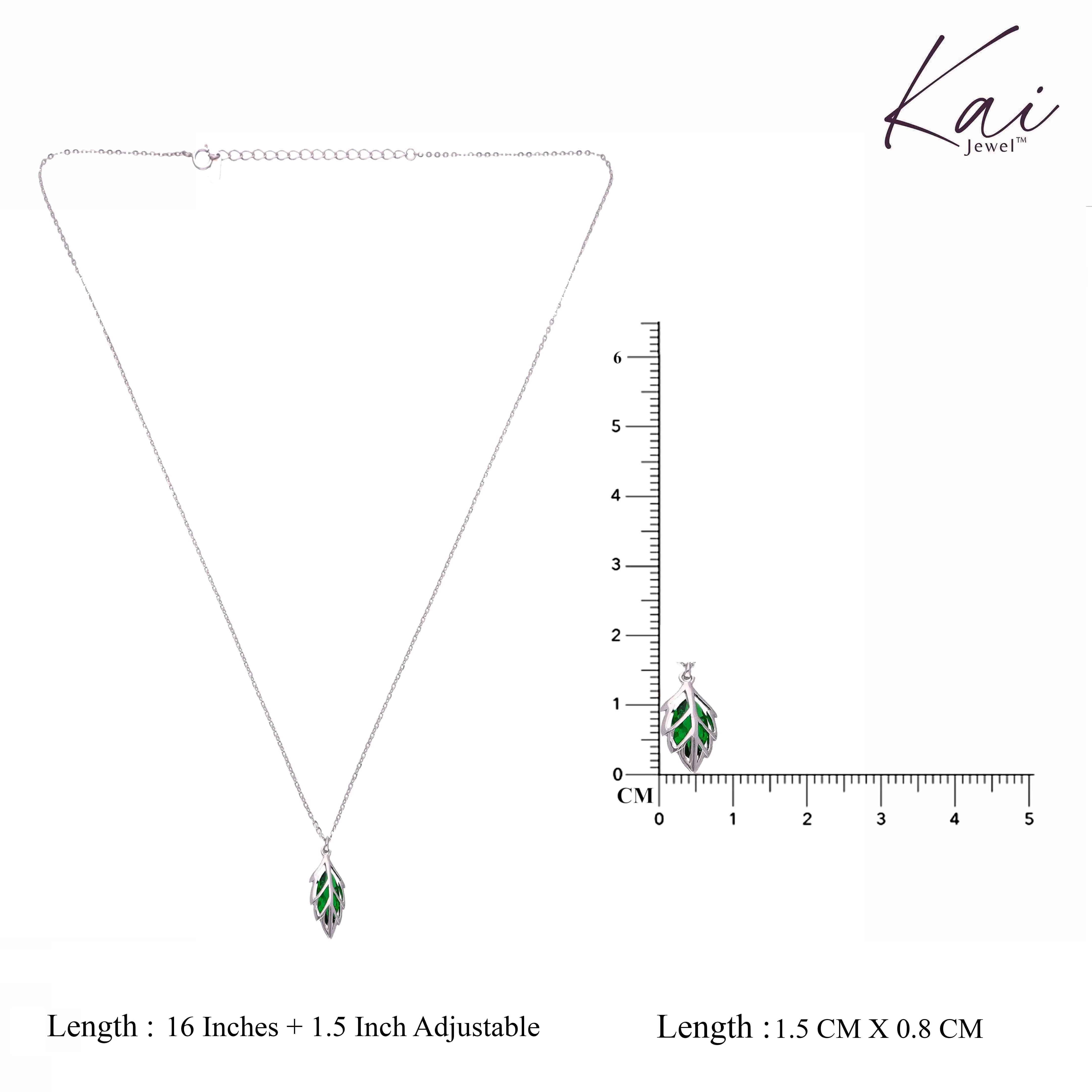 GREEN STYLISH LEAF SILVER CASUAL NECKLACE - Image 10