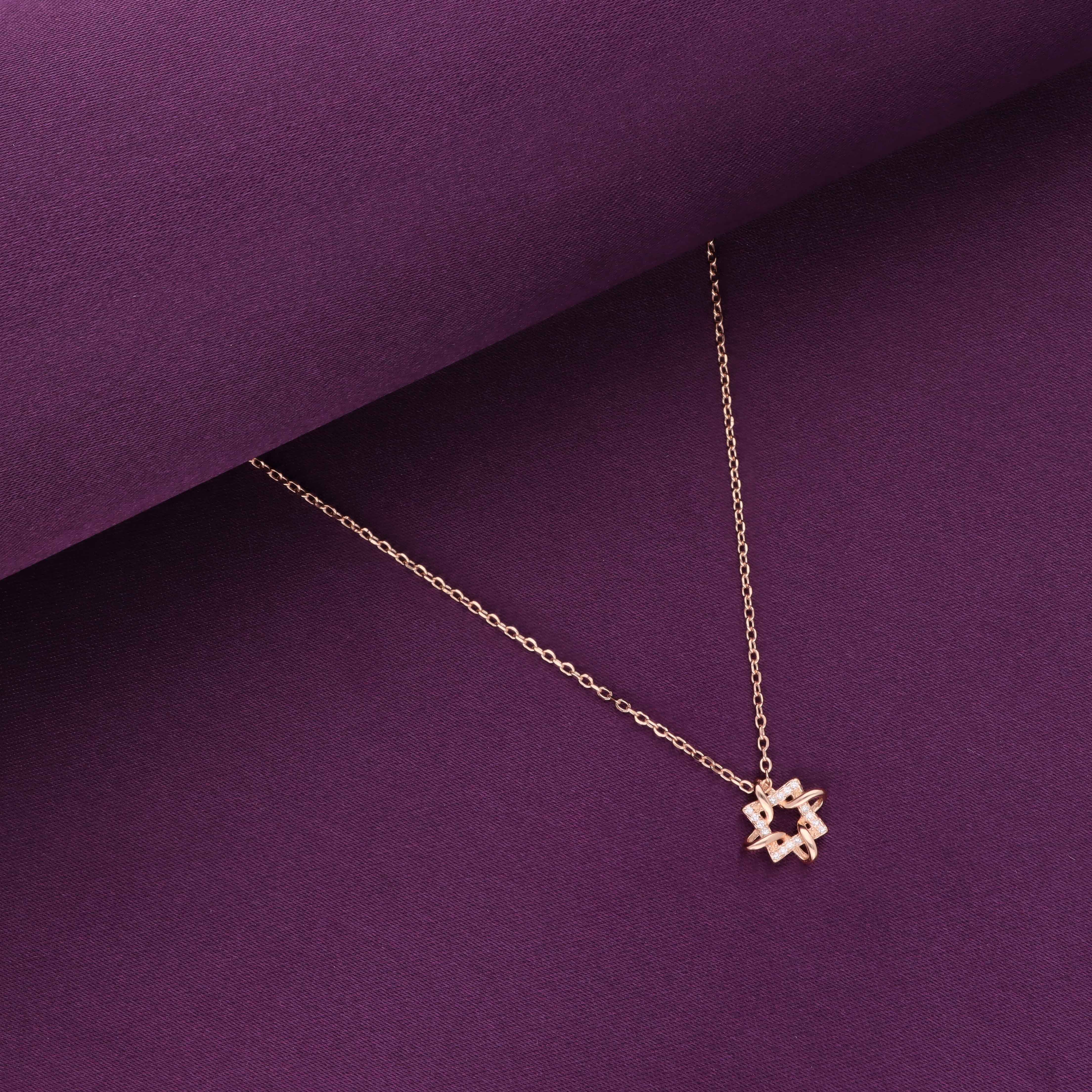 Sterling Silver Elegant Square Necklace - Image 4