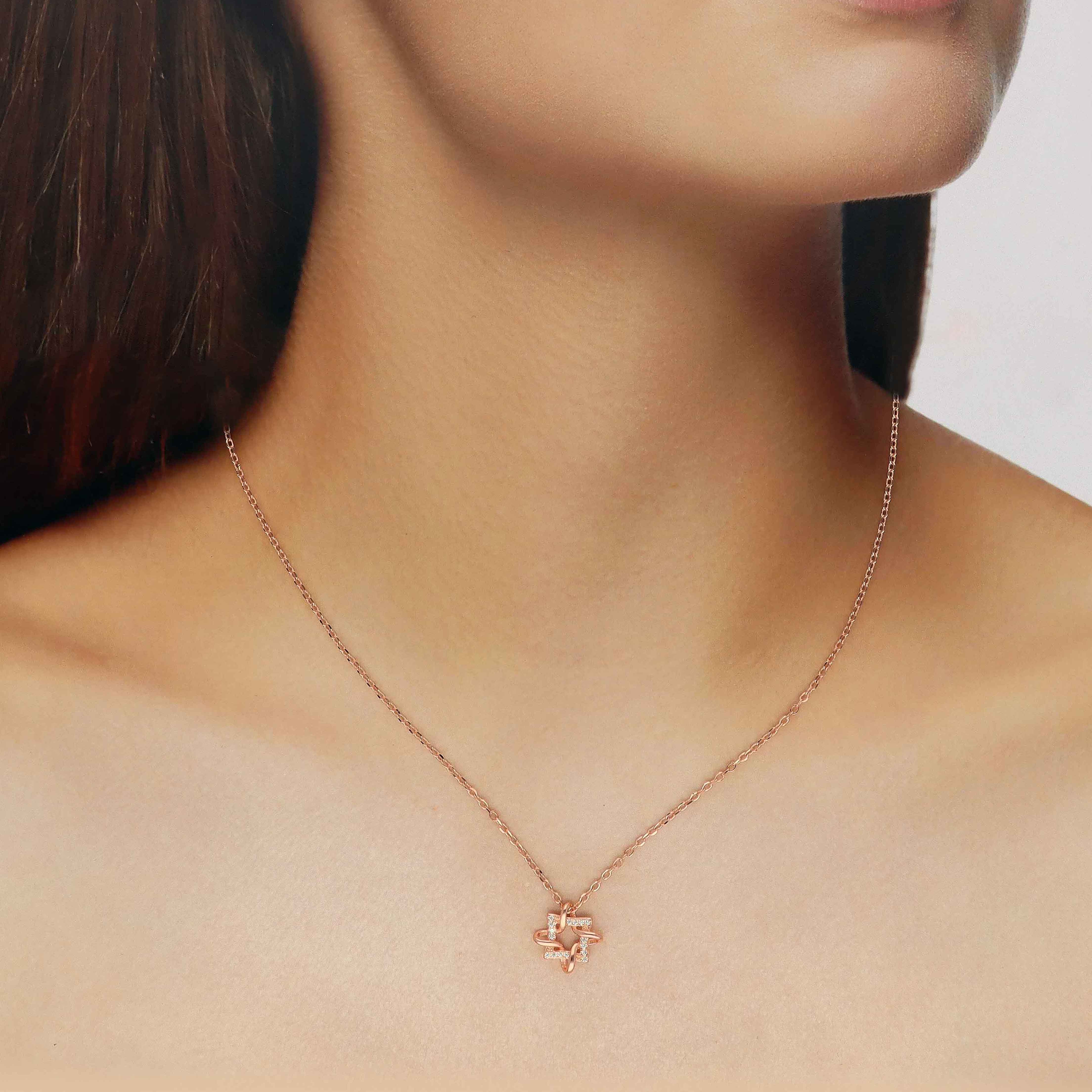 Sterling Silver Elegant Square Necklace - Image 6