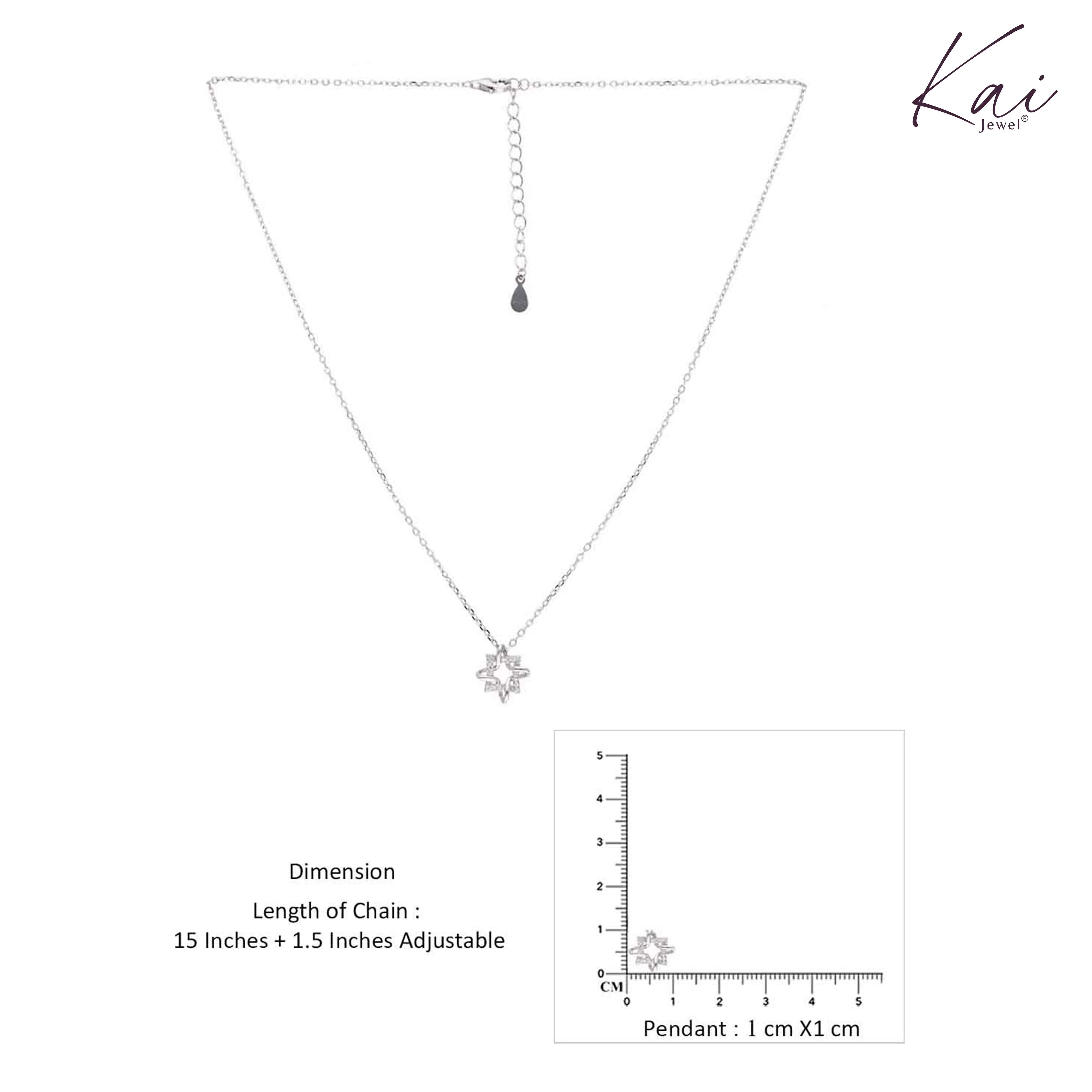 Sterling Silver Elegant Square Necklace - Image 8