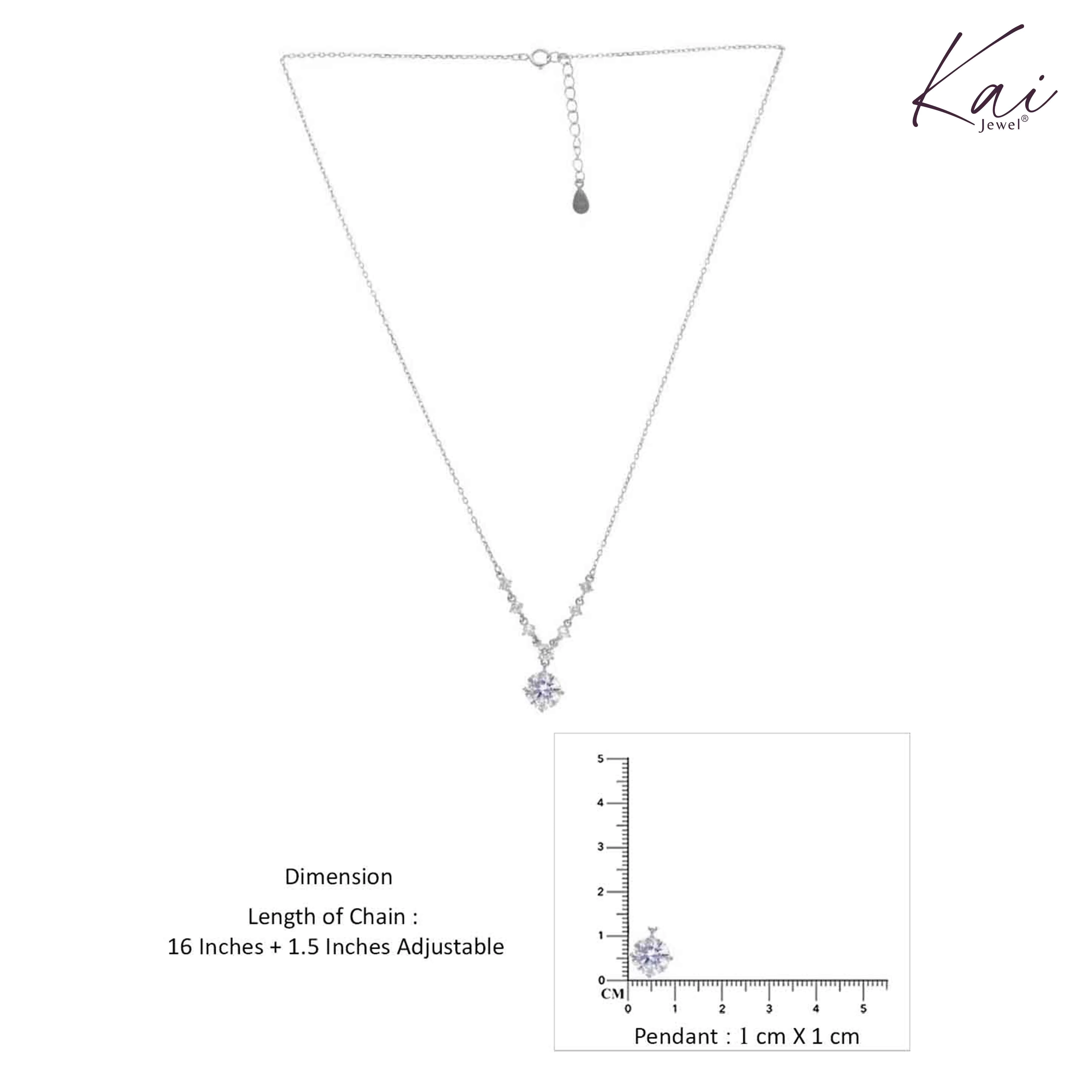 Sterling Silver Stunning Solitaire Necklace - Image 6