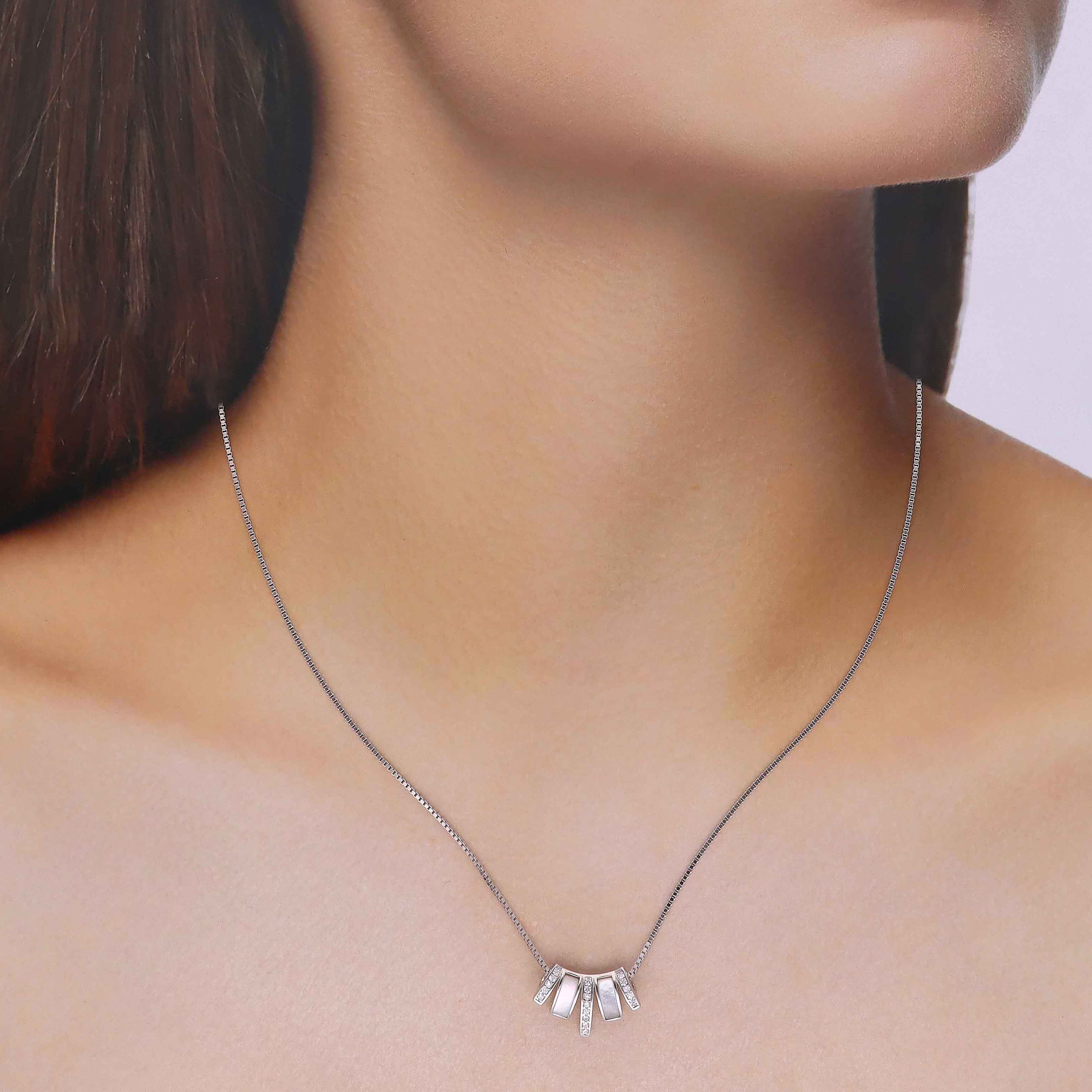 Radiant Sterling Silver Crystal Necklace - Image 5