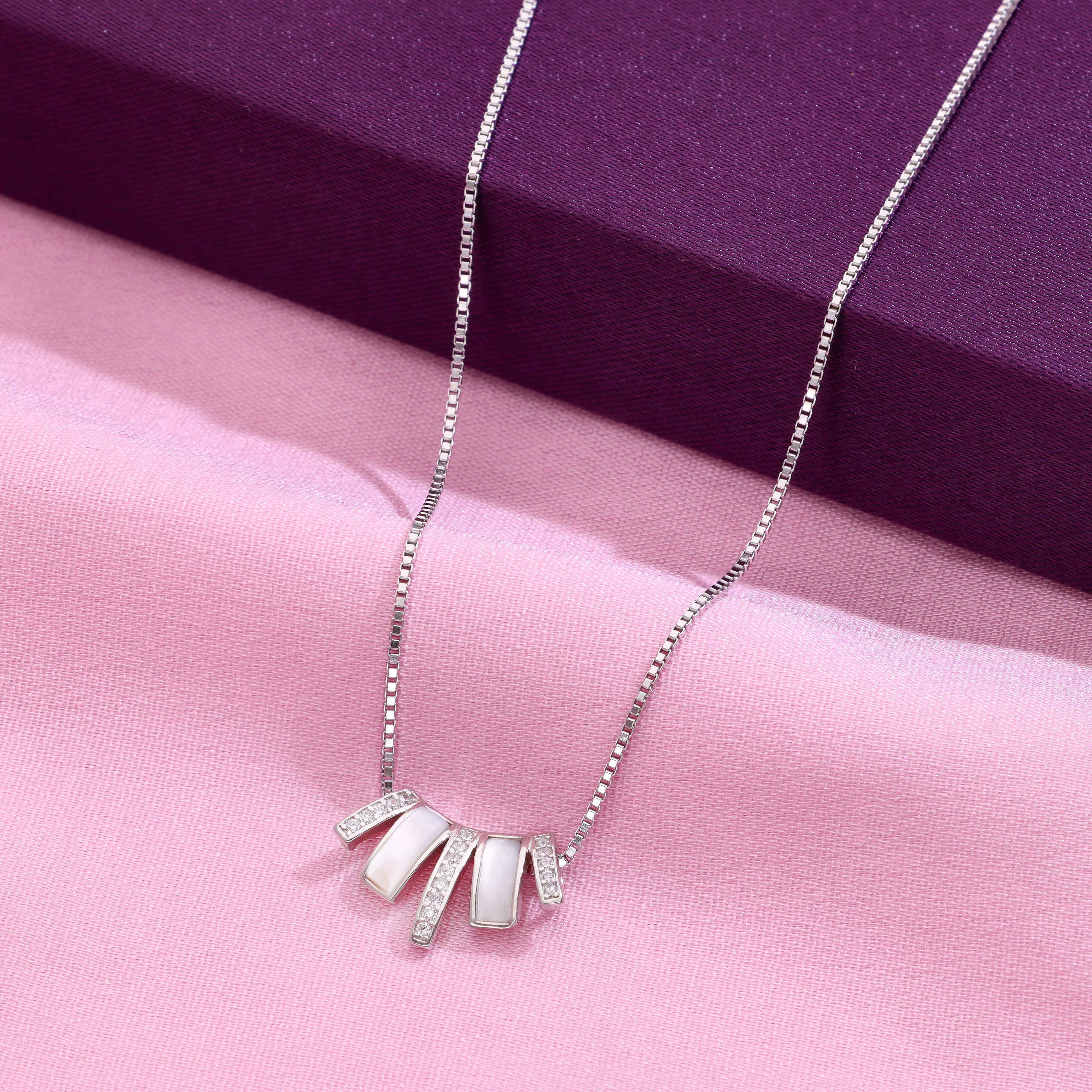 Radiant Sterling Silver Crystal Necklace - Image 9