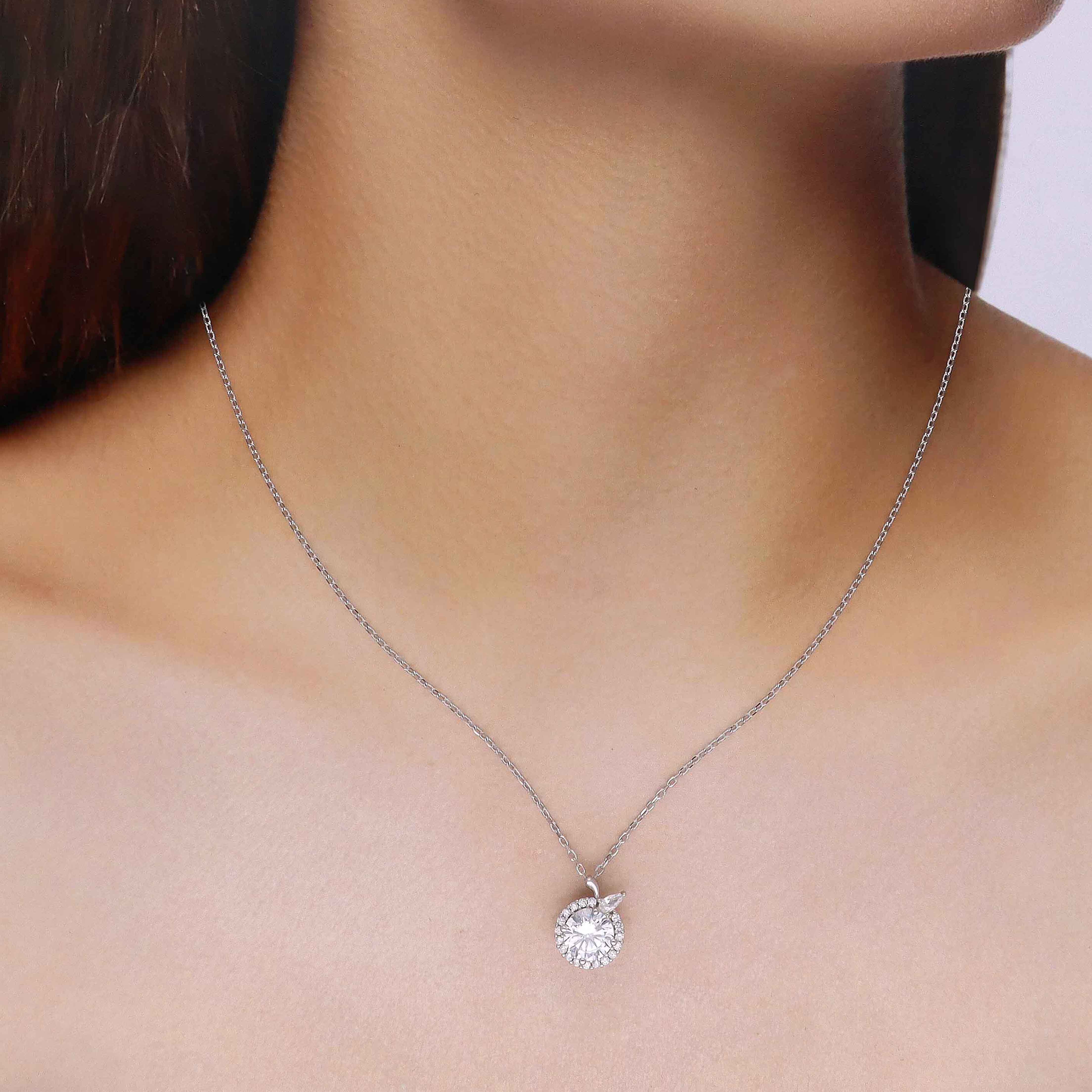 Sterling Silver Solitaire Necklace - Image 3