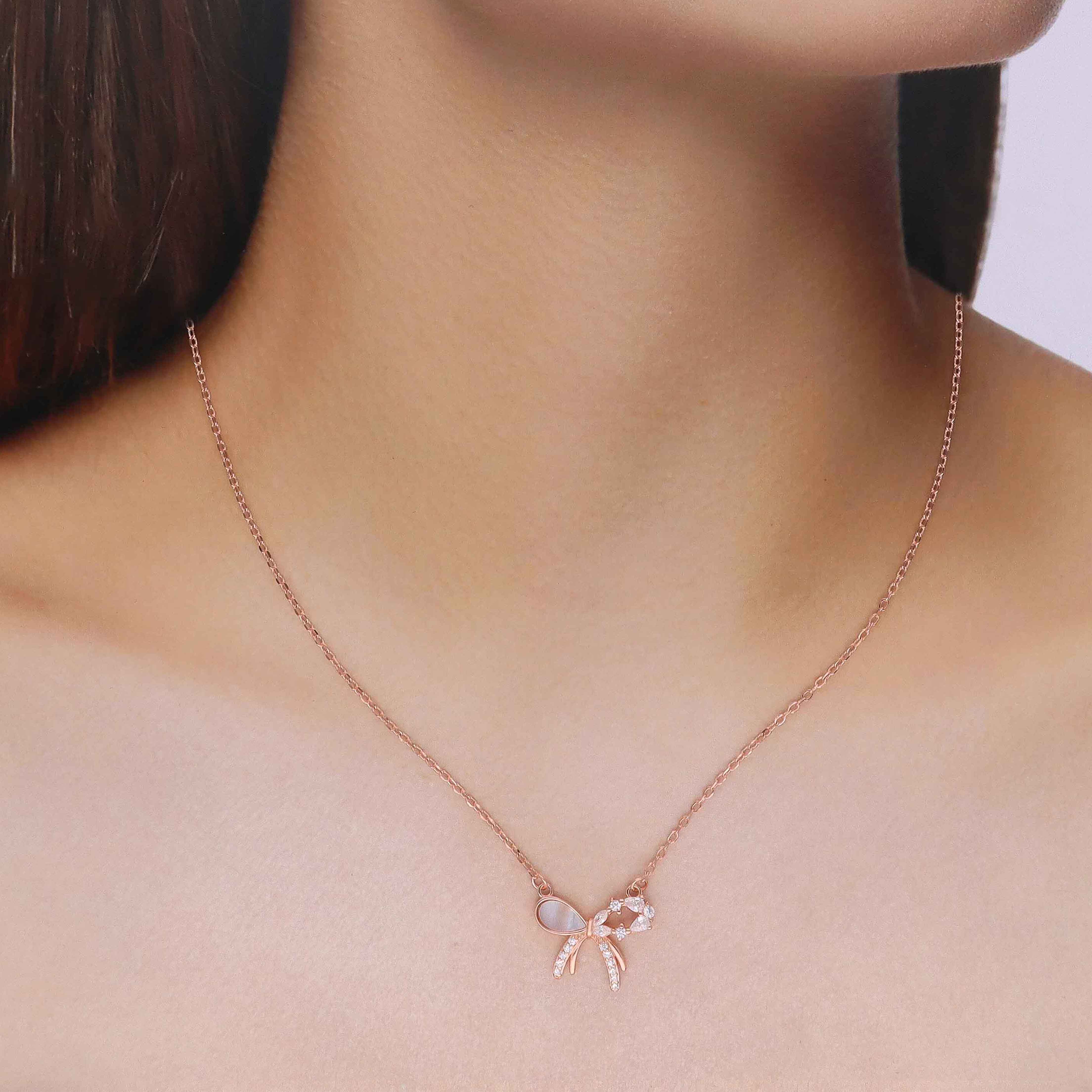 Sterling Silver Chic Bow Necklace - Image 4