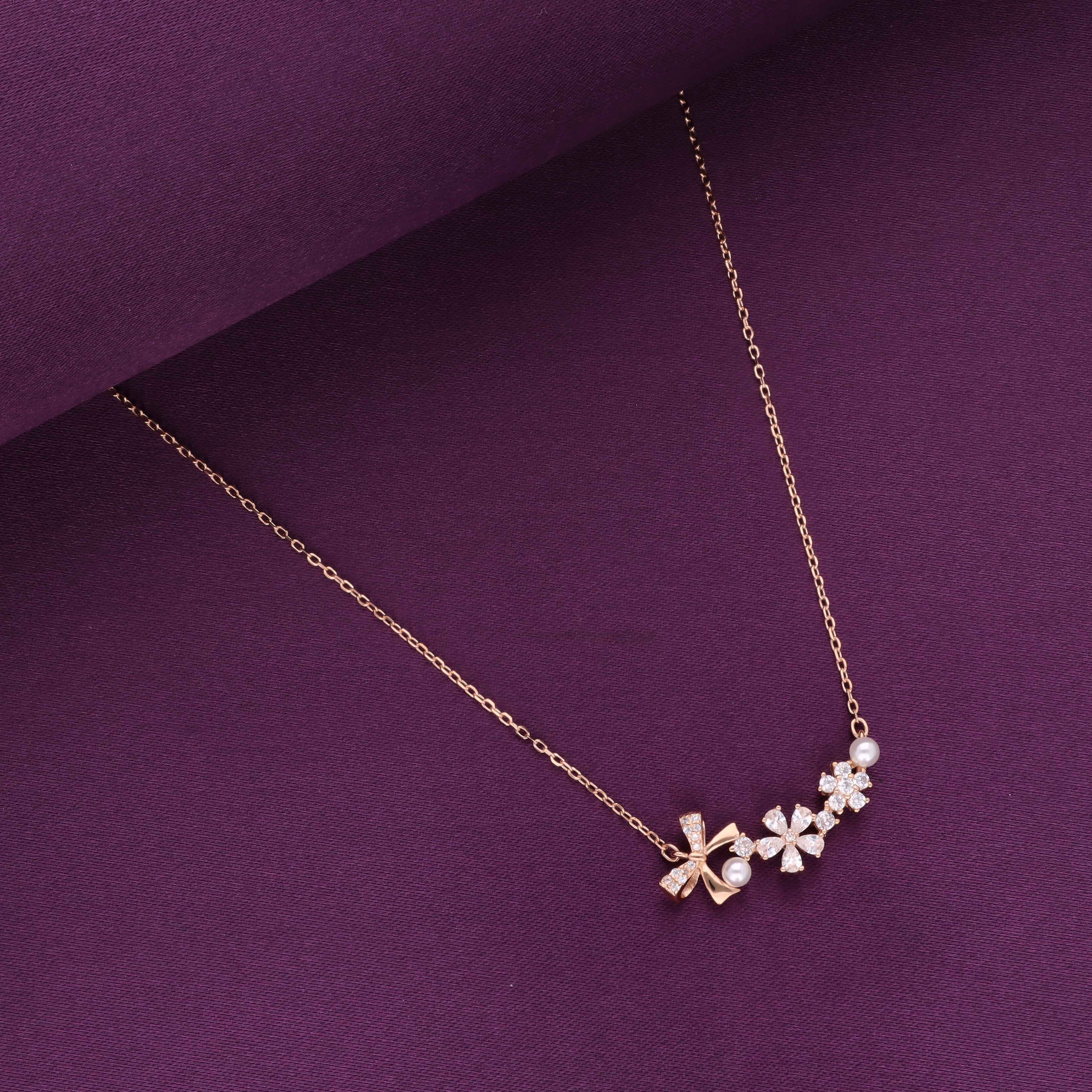 Sterling Silver Floral Pearl Elegance Necklace - Image 2