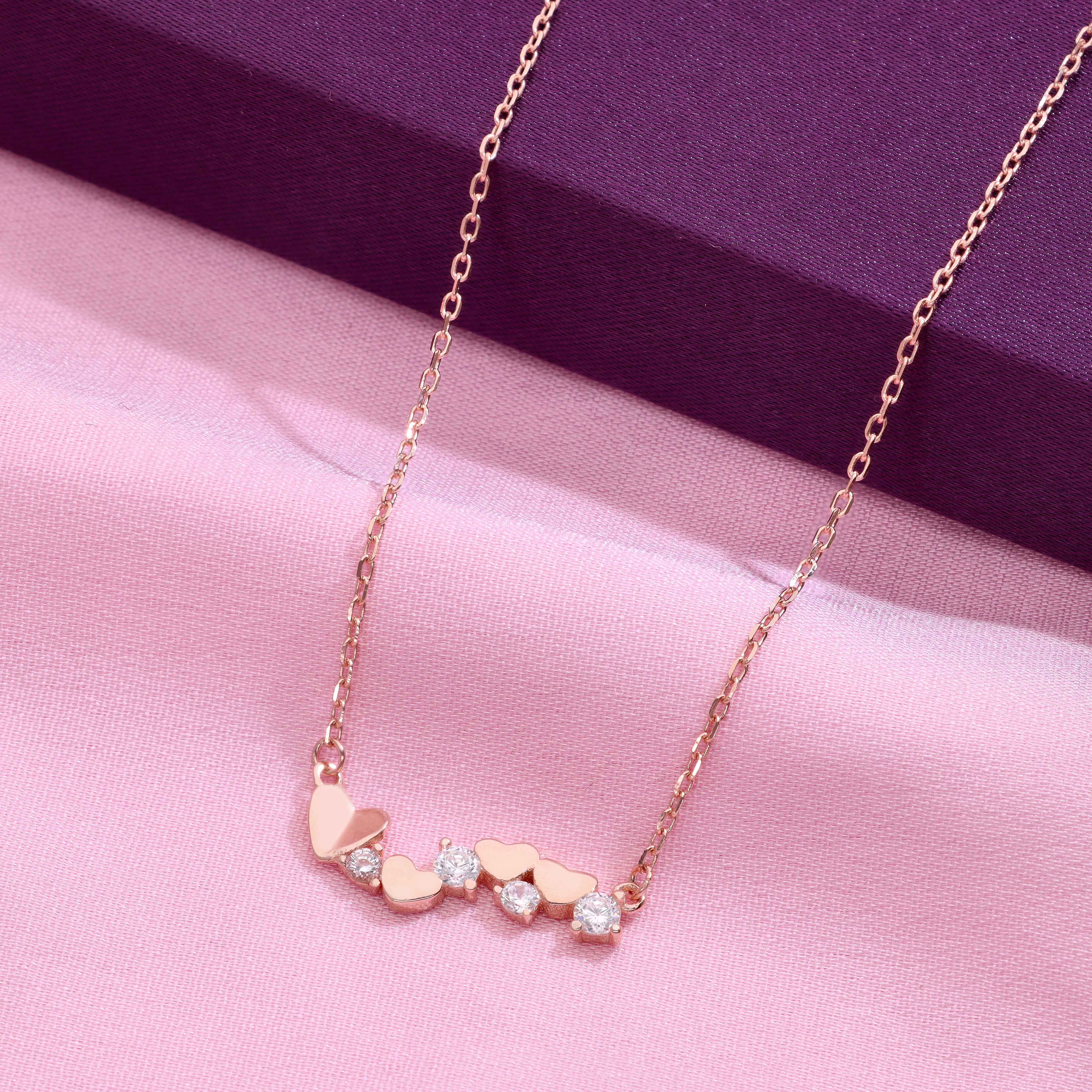 Sterling Silver String of Heart Necklace - Image 10